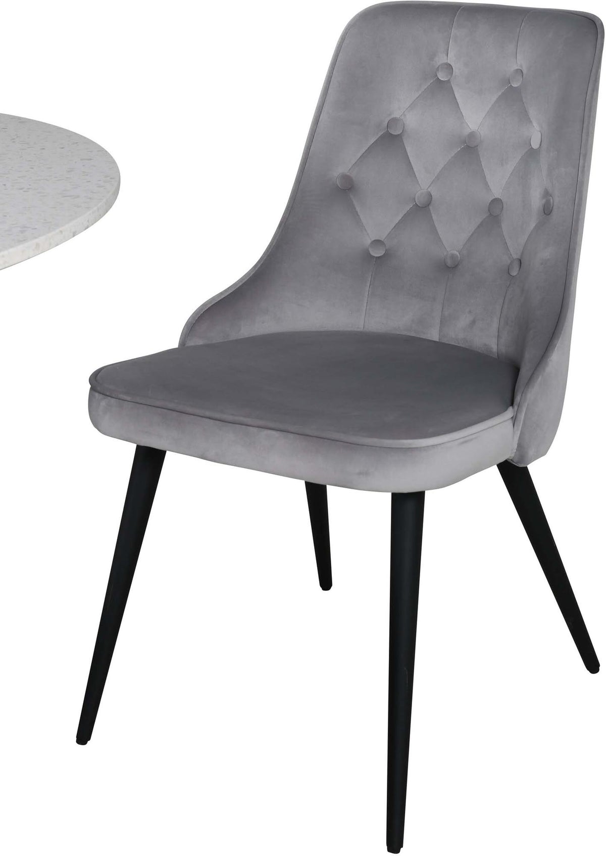 Razzia Esszimmerset + Velvet Deluxe ⌀106cm/4St. in Grau / Schwarz präsentiert im Onlineshop von KAQTU Design AG. Esszimmerset ist von Venture Home
