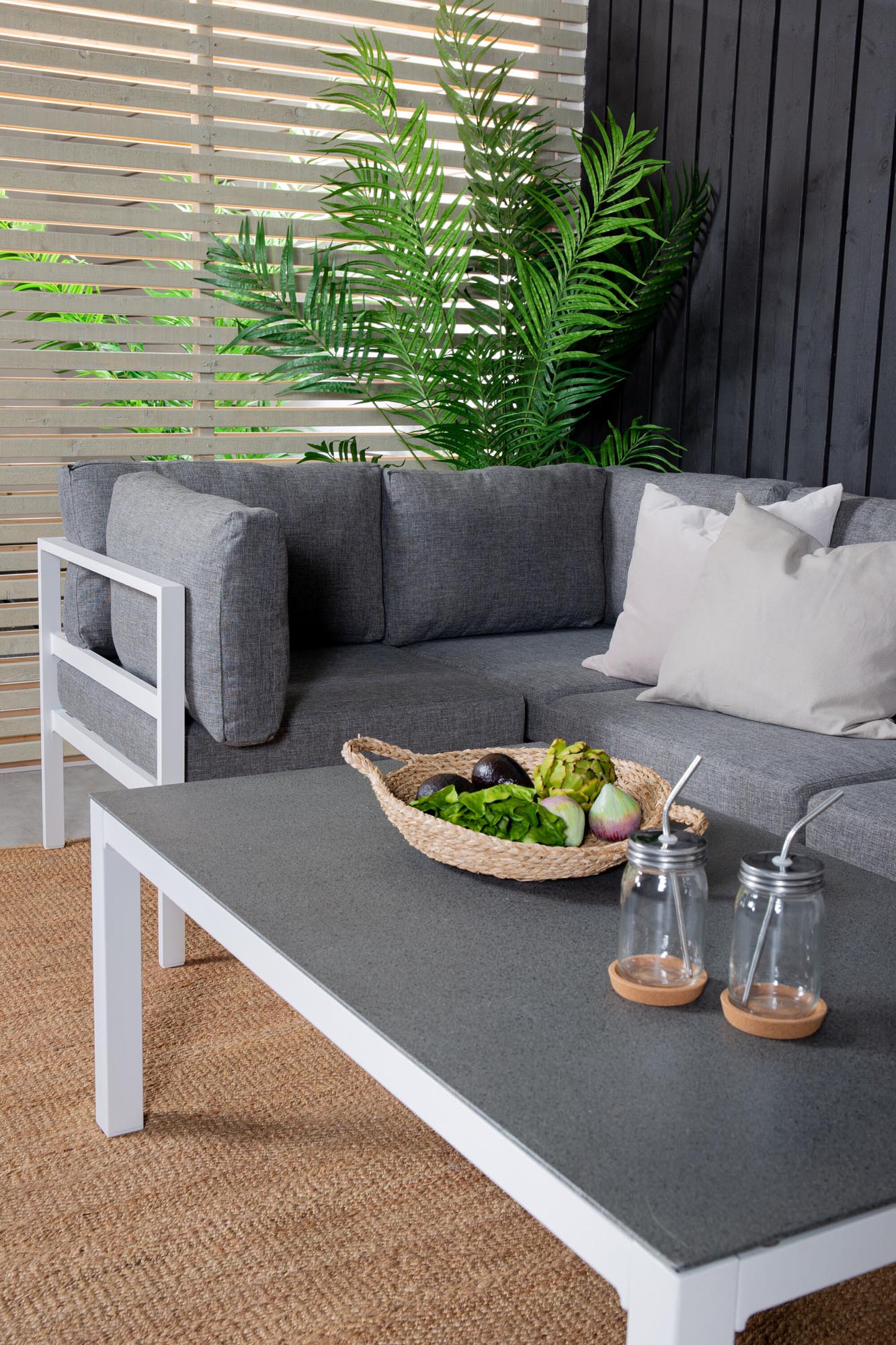 Copacabana Sofagarnitur V1 in Grau weiss präsentiert im Onlineshop von KAQTU Design AG. Loungeset ist von Venture Home