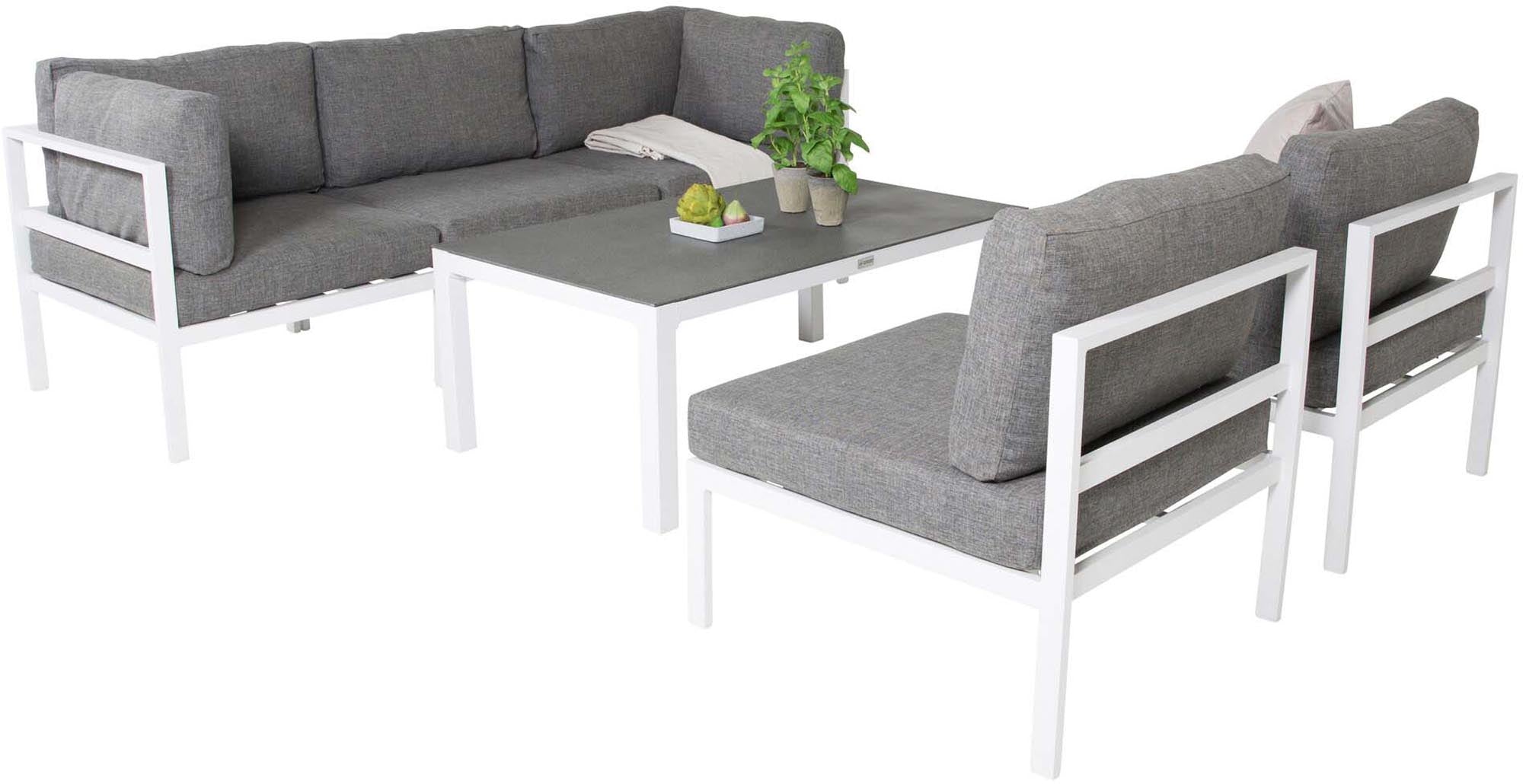 Copacabana Sofagarnitur V4 in Grau weiss präsentiert im Onlineshop von KAQTU Design AG. Loungeset ist von Venture Home