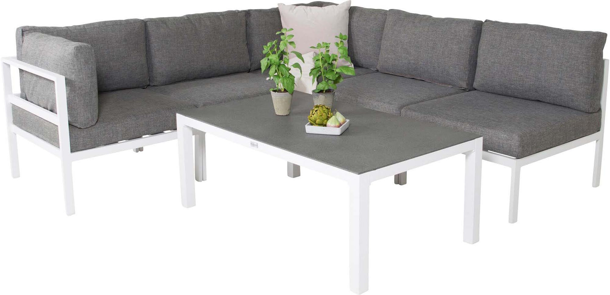 Copacabana Sofagarnitur V4 in Grau weiss präsentiert im Onlineshop von KAQTU Design AG. Loungeset ist von Venture Home