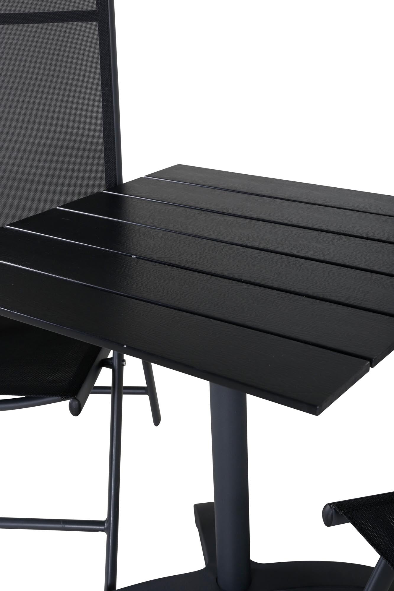 Colorado Cafétisch + Break Stuhl in Schwarz präsentiert im Onlineshop von KAQTU Design AG. Gartentischset ist von Venture Home