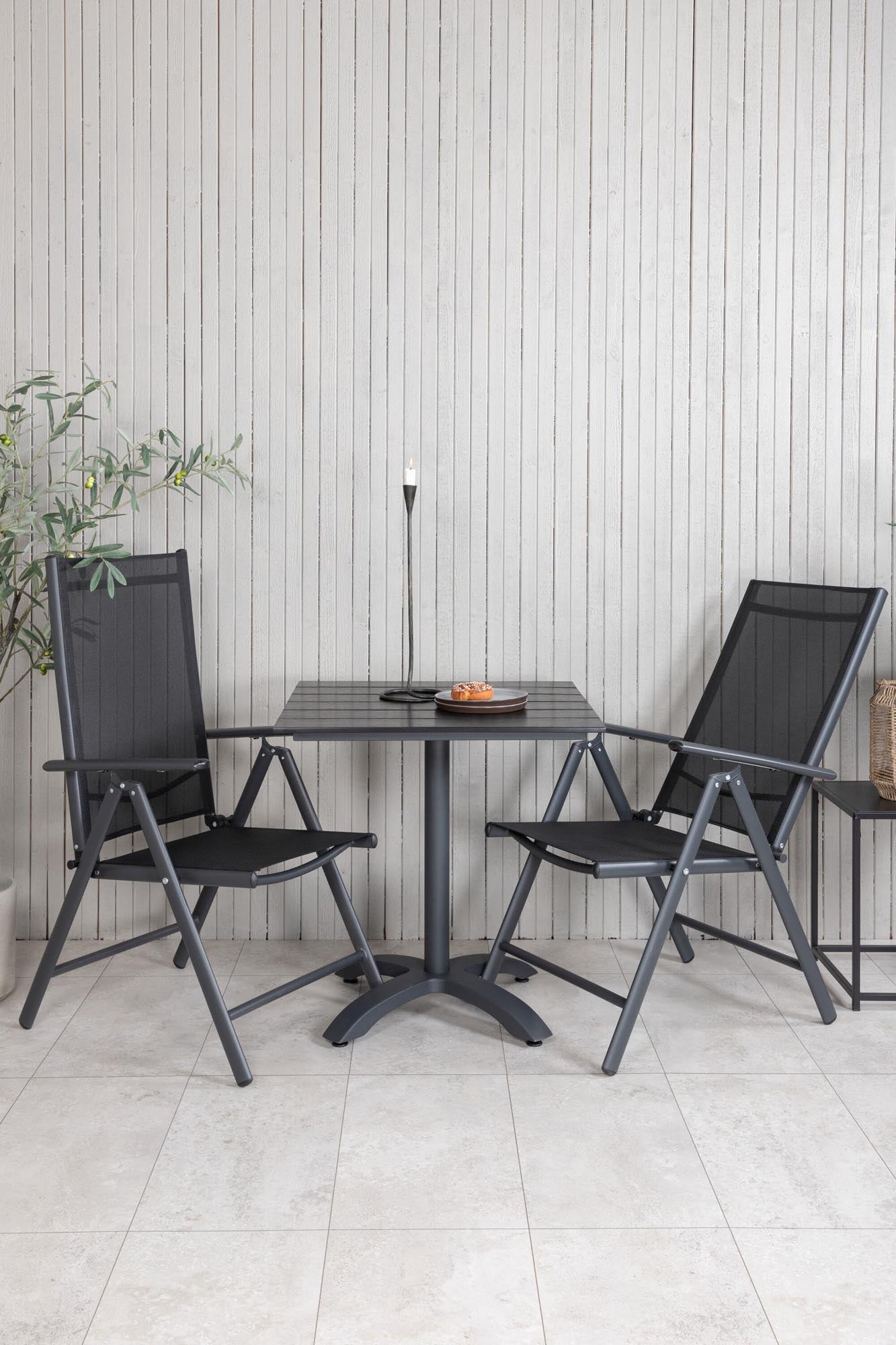 Colorado Cafétisch + Break Stuhl in Schwarz präsentiert im Onlineshop von KAQTU Design AG. Gartentischset ist von Venture Home