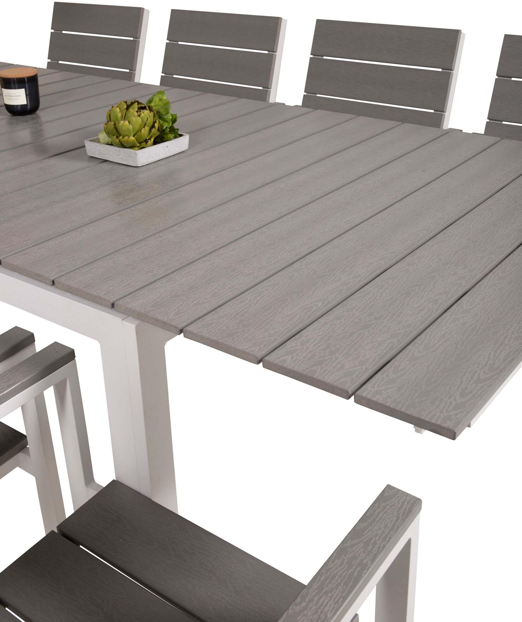 Levels Outdoor-Tischset ausziehbar 160cm/8St. in Grau weiss präsentiert im Onlineshop von KAQTU Design AG. Gartentischset ist von Venture Home