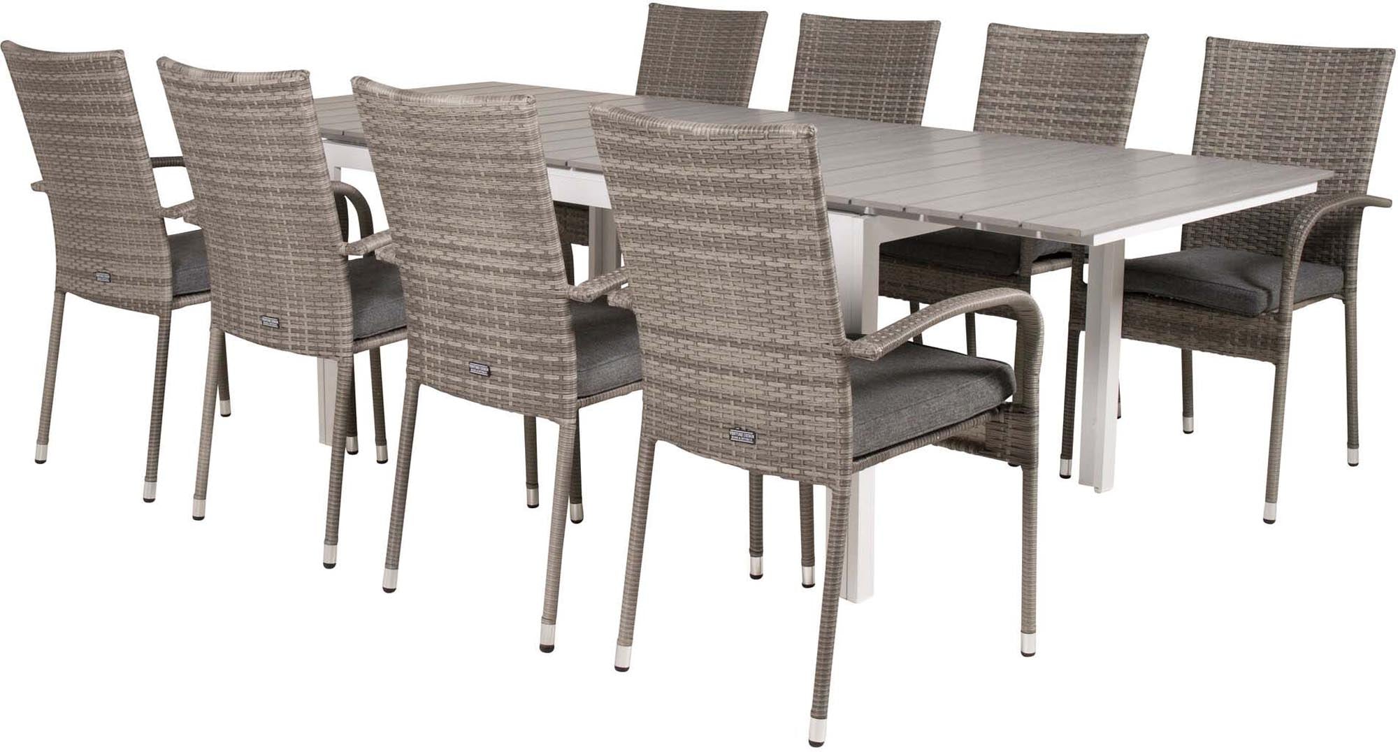 Entdecken Sie das vielseitige Levels Outdoor-Tischset von Venture Home – ausziehbar, stilvoll und perfekt für gesellige Momente im Freien.