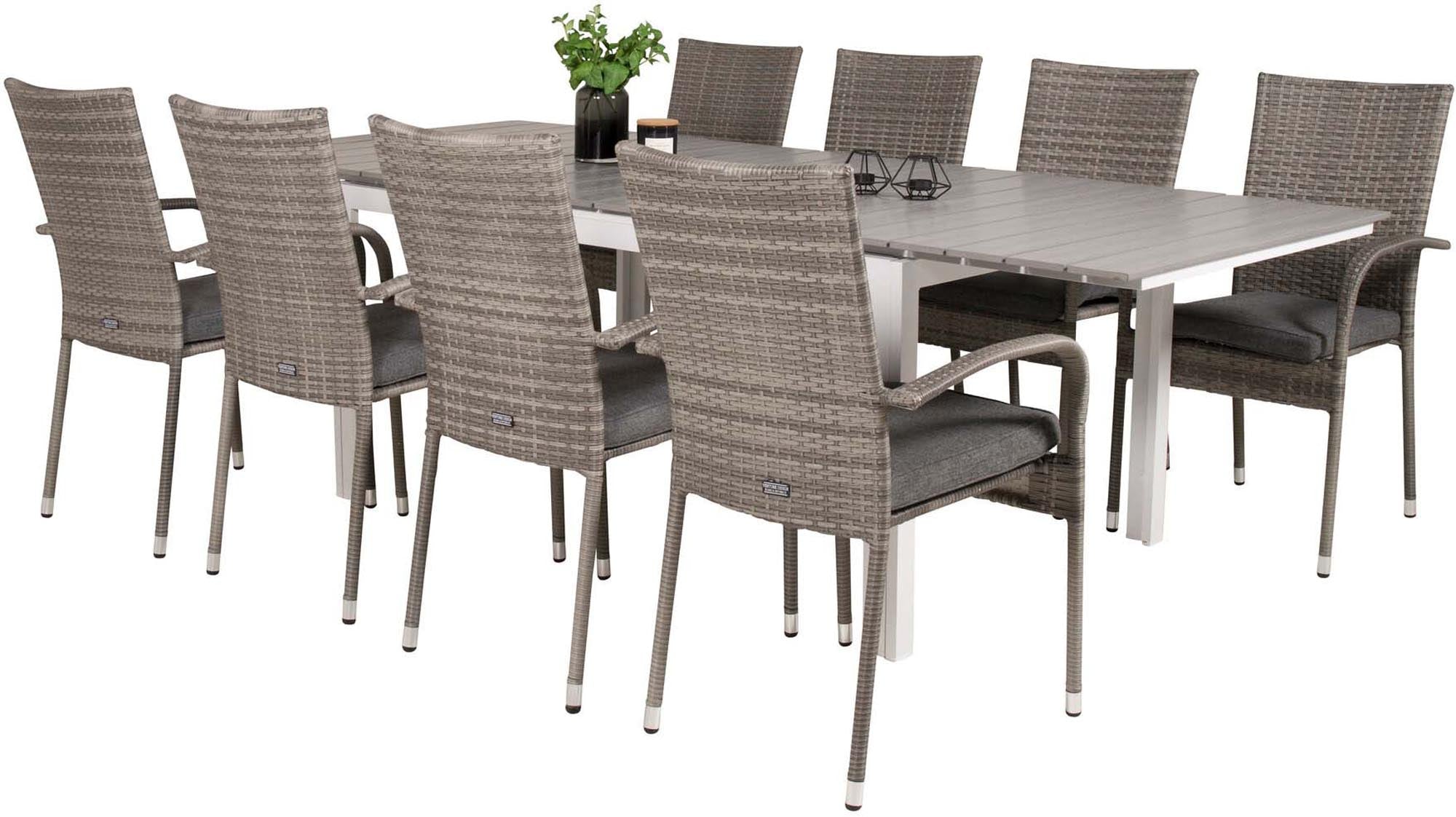 Levels Outdoor-Tischset von Venture Home: Elegantes, ausziehbares Design für gesellige Momente im Freien, ideal für bis zu 8 Personen.