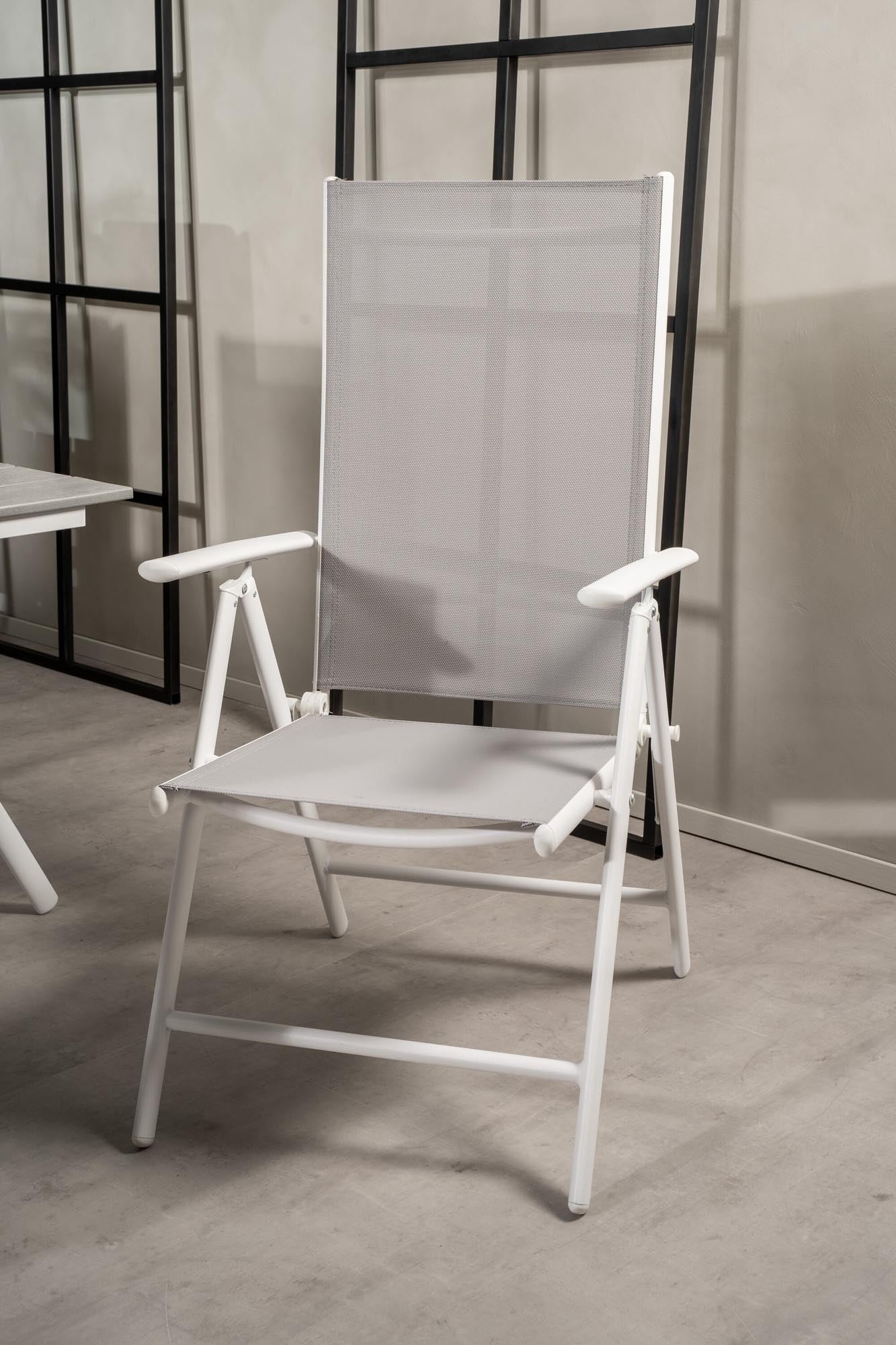Levels Outdoor-Tischset ausziehbar + Break 160cm/8St. in Grau weiss präsentiert im Onlineshop von KAQTU Design AG. Gartentischset ist von Venture Home