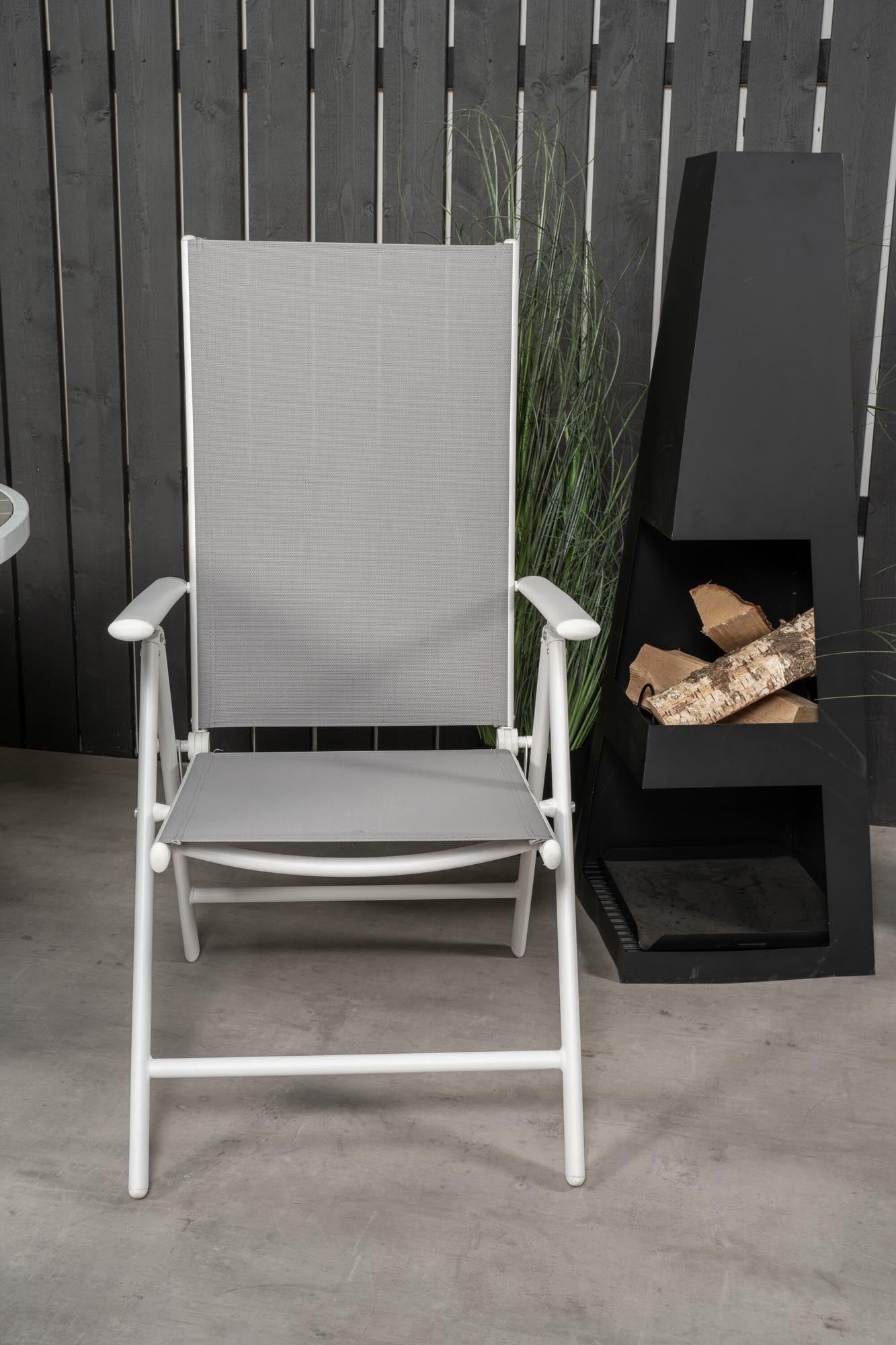 Parma Outdoor-Tischset + Break ⌀140cm/6St. in Grau weiss präsentiert im Onlineshop von KAQTU Design AG. Gartentischset ist von Venture Home