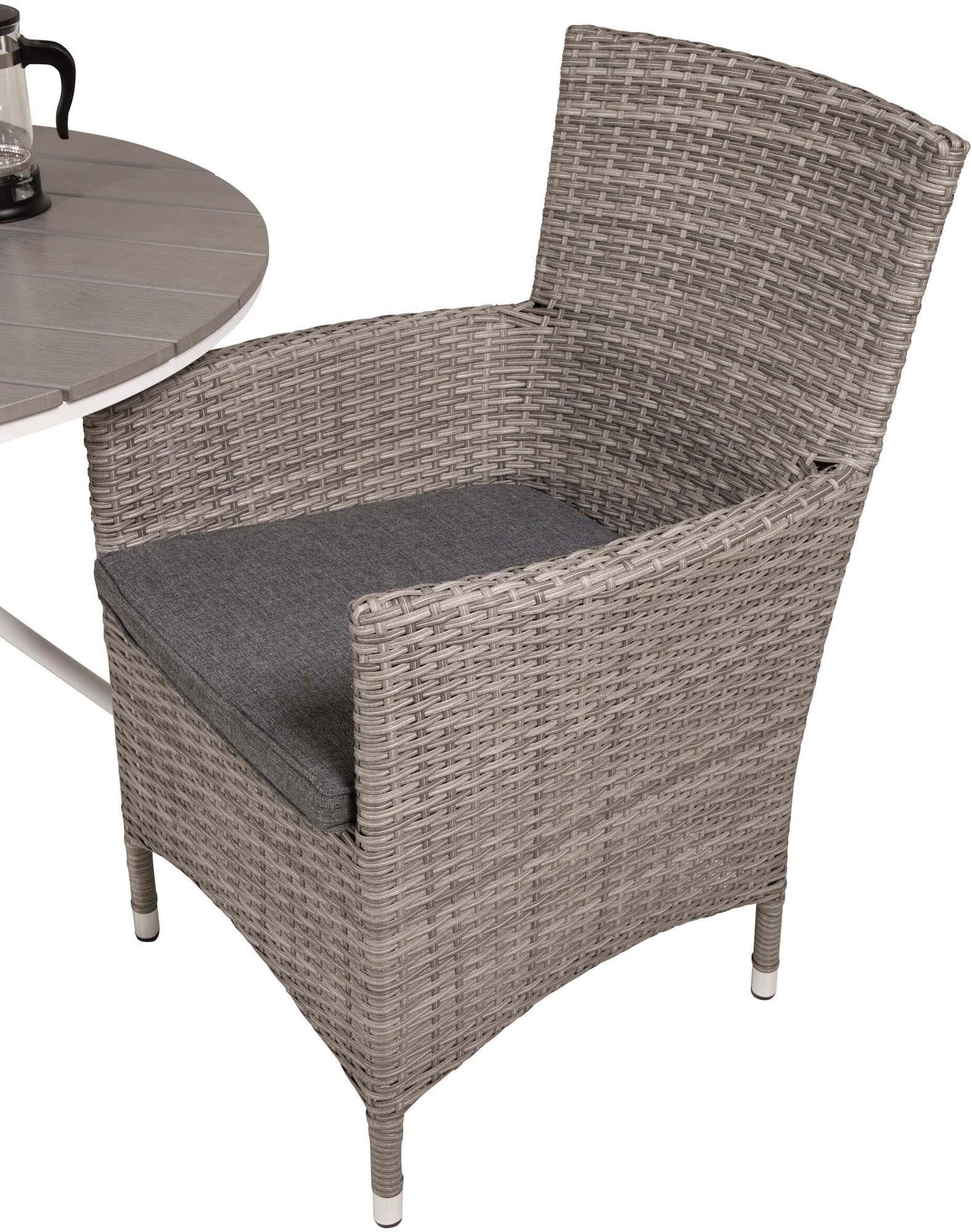 Parma Outdoor-Tischset + Malin ⌀90cm/2St. in Grau präsentiert im Onlineshop von KAQTU Design AG. Gartentischset ist von Venture Home