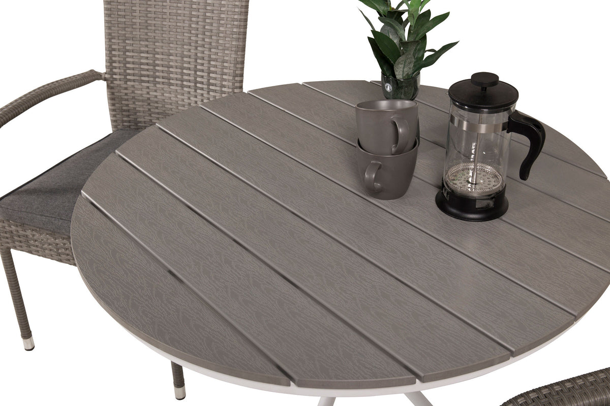Parma Outdoor-Tischset + Anna ⌀90cm/2St. in Grau präsentiert im Onlineshop von KAQTU Design AG. Gartentischset ist von Venture Home
