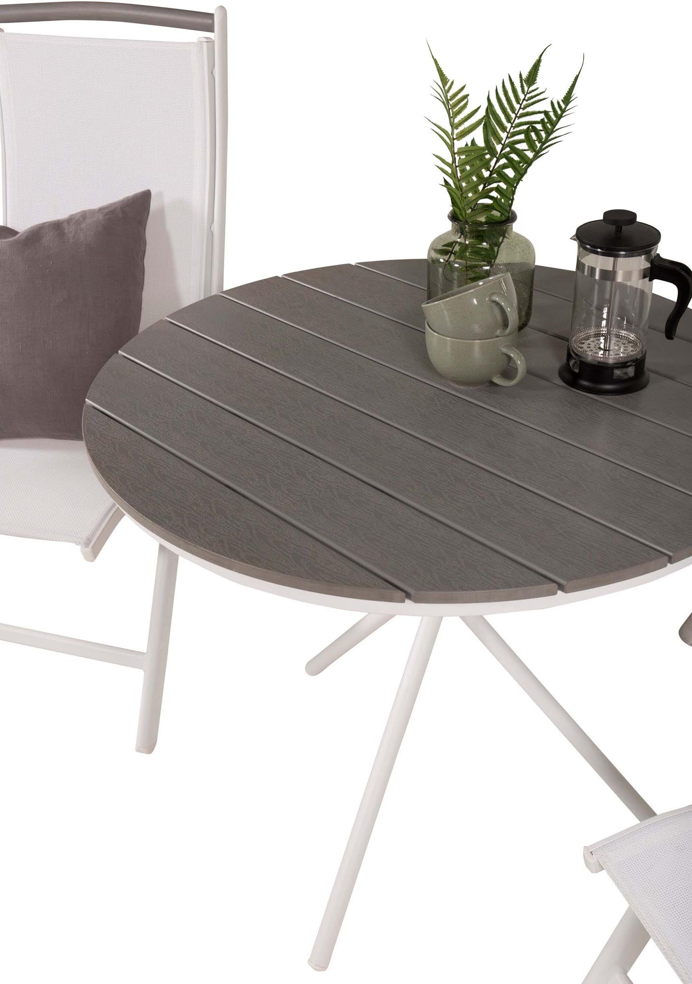 Elegantes Parma Outdoor-Tischset mit Albany Stühlen – ideal für entspannte Stunden im Freien. Perfekte Ergänzung für Balkon und Terrasse!