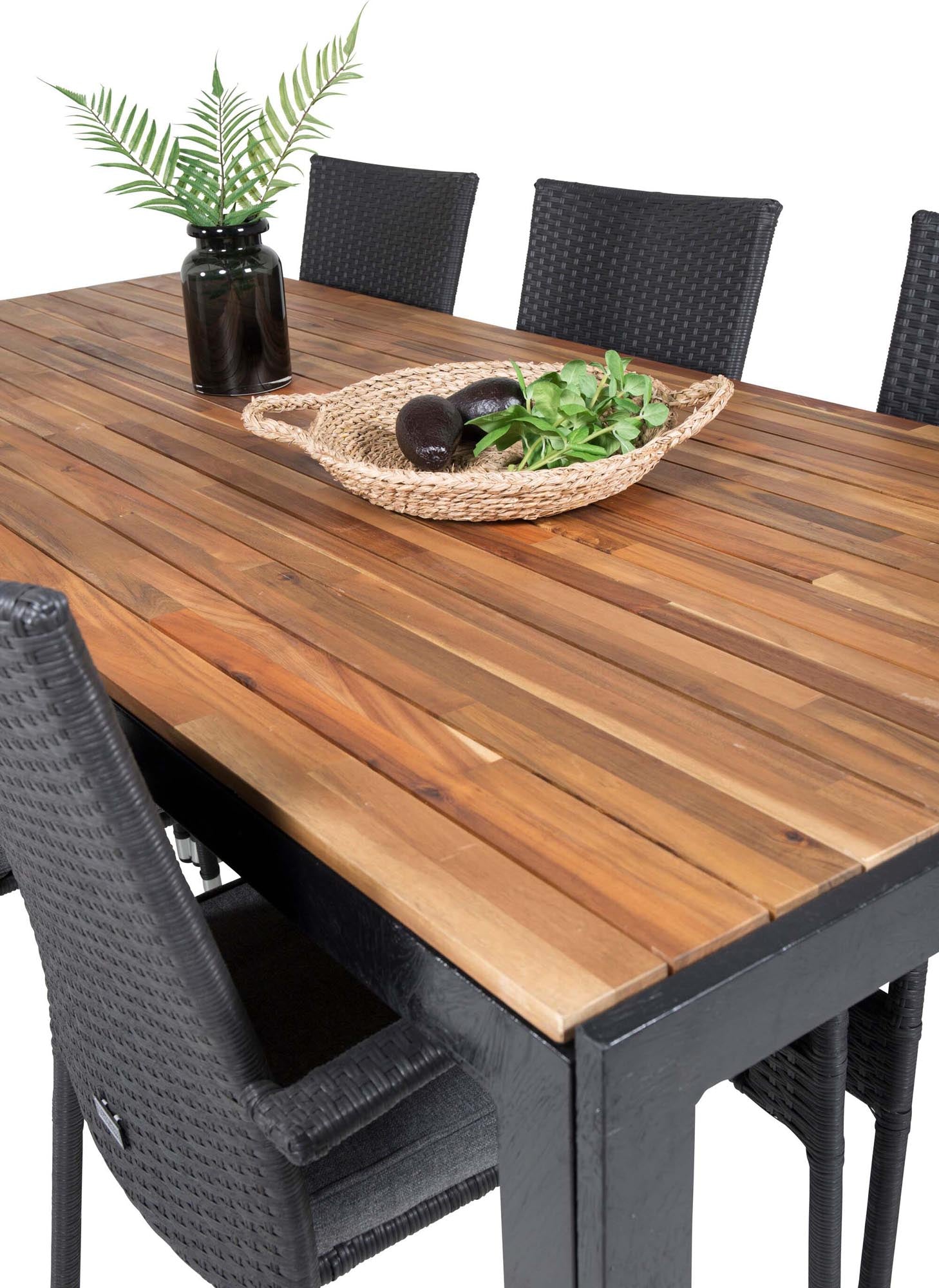 Stilvolles Bois Outdoor-Tischset von Venture Home für unvergessliche Momente im Freien. Platz für 6 Personen, langlebig und wetterbeständig.