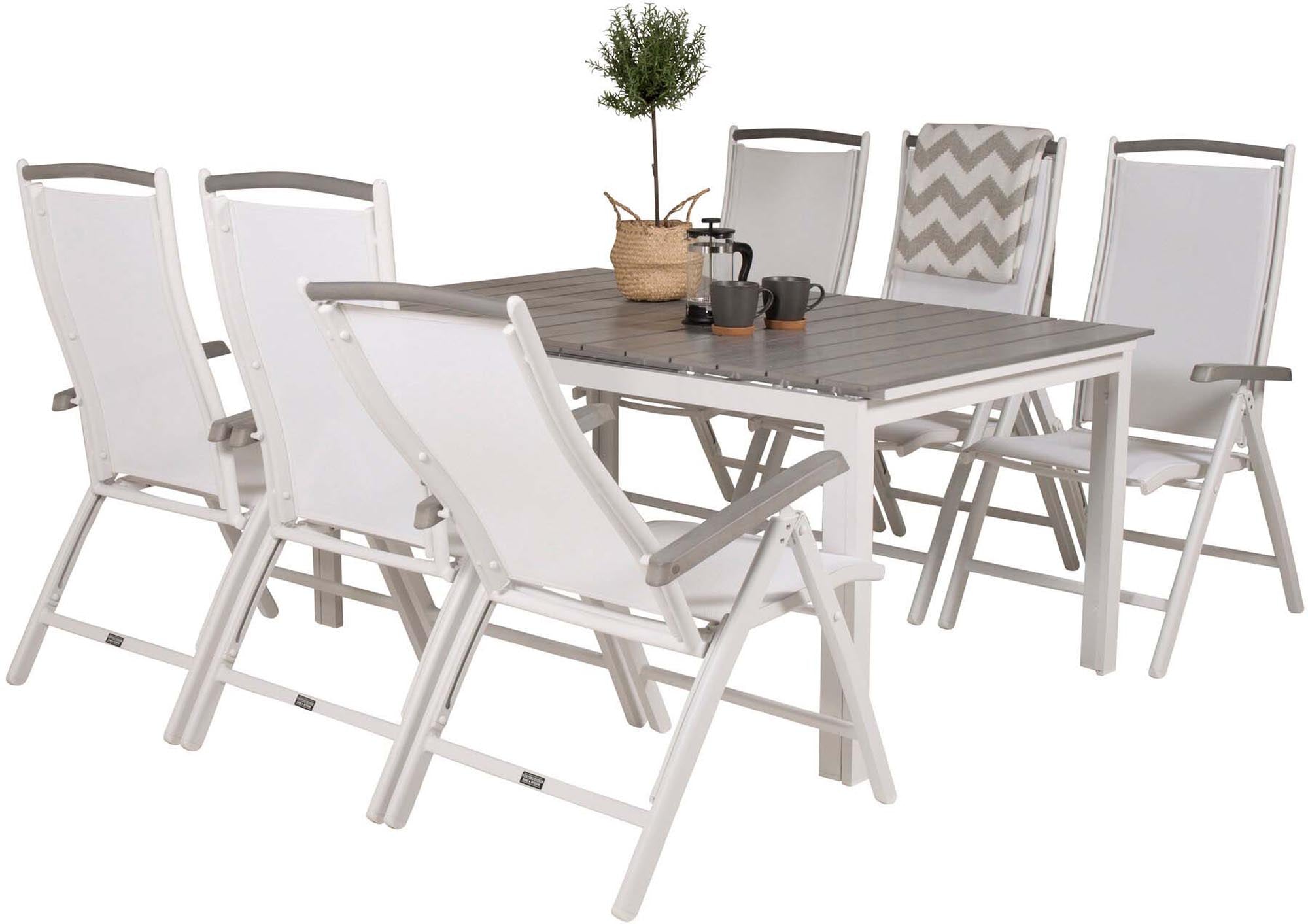 Entdecken Sie das stilvolle Levels Outdoor-Tischset mit Albany Stühlen – ideal für gesellige Momente im Freien. Perfekte Kombination aus Design und Komfort!