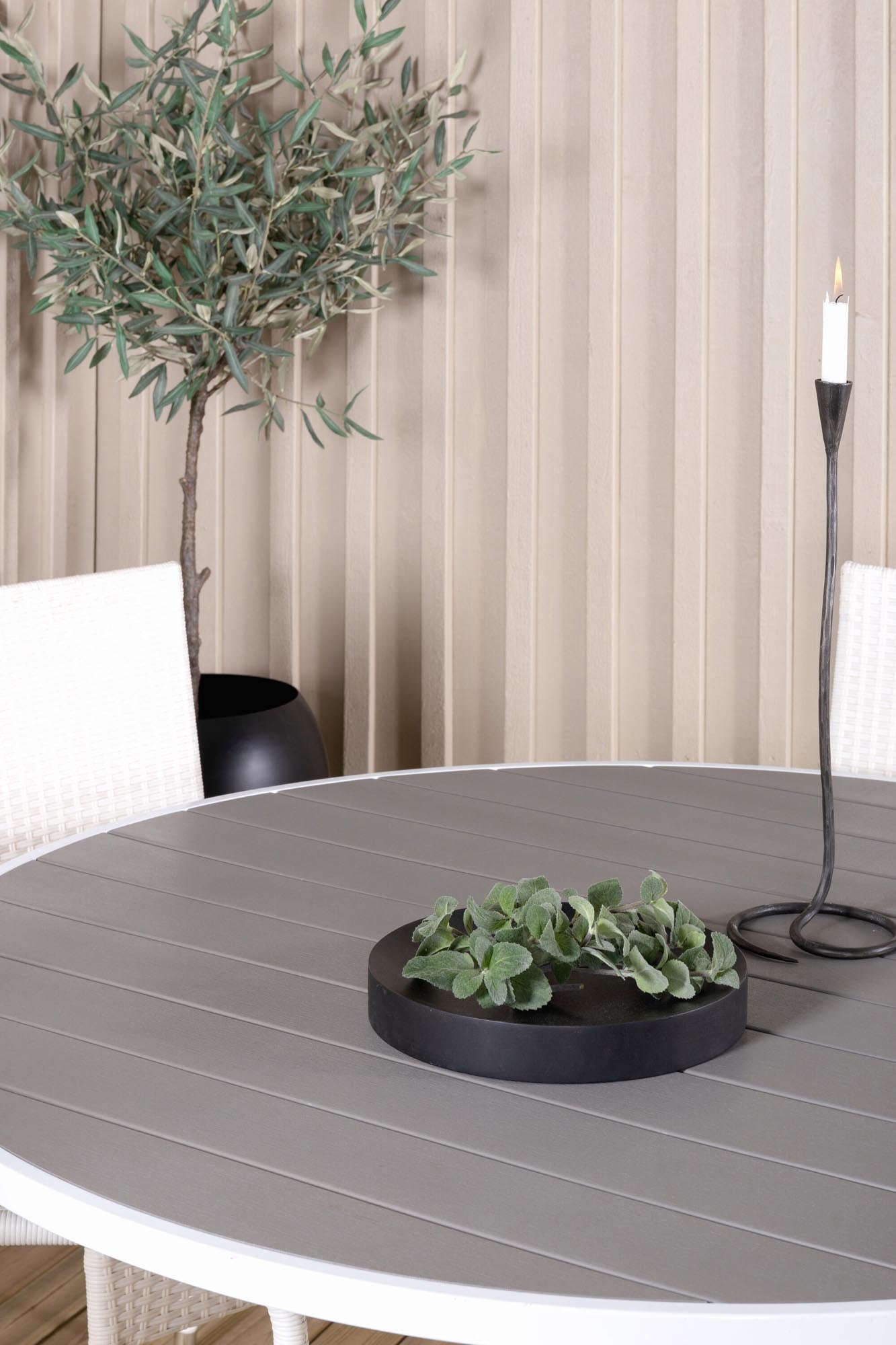 Stilvolles Parma Outdoor-Tischset mit Anna Stühlen: Ideal für gesellige Abende im Garten oder auf der Terrasse. Genießen Sie Komfort und Eleganz!