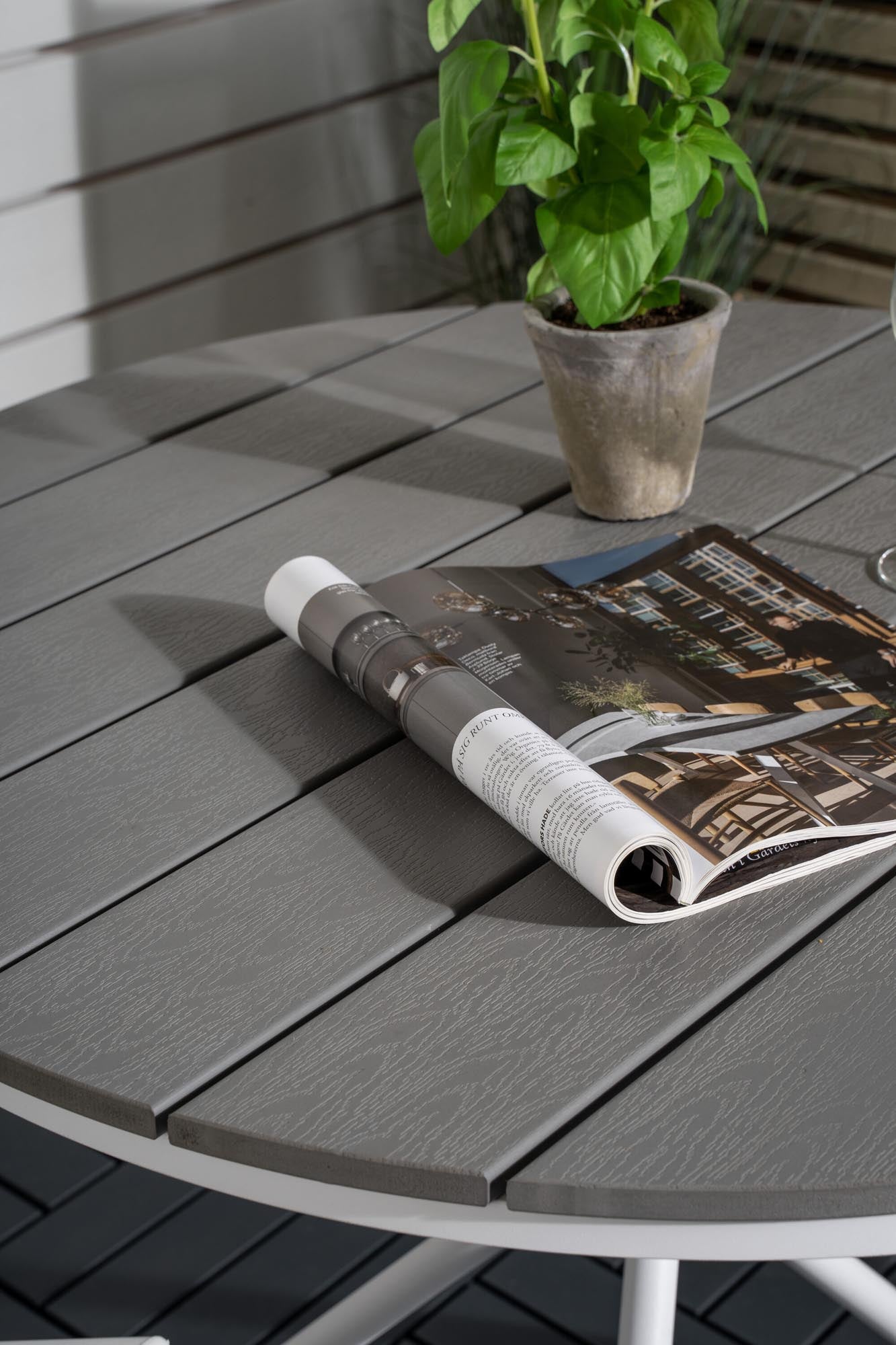 Parma Outdoor-Tischset + Break ⌀90cm/2St. in Grau weiss präsentiert im Onlineshop von KAQTU Design AG. Gartentischset ist von Venture Home