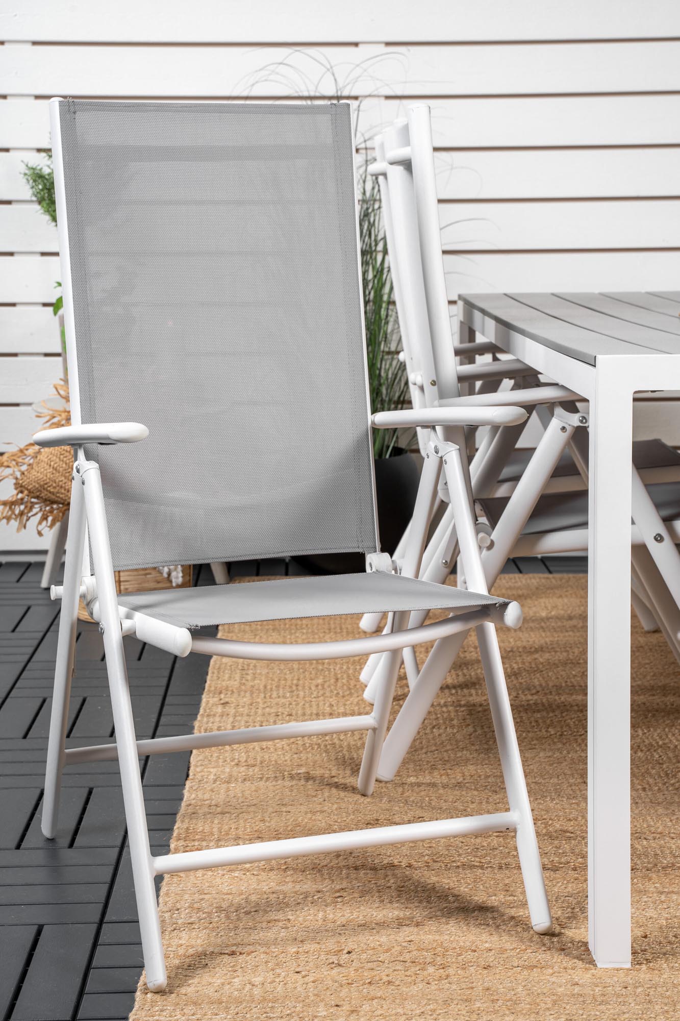 Break Outdoor-Tischset 205cm/6St. in Grau weiss präsentiert im Onlineshop von KAQTU Design AG. Gartentischset ist von Venture Home