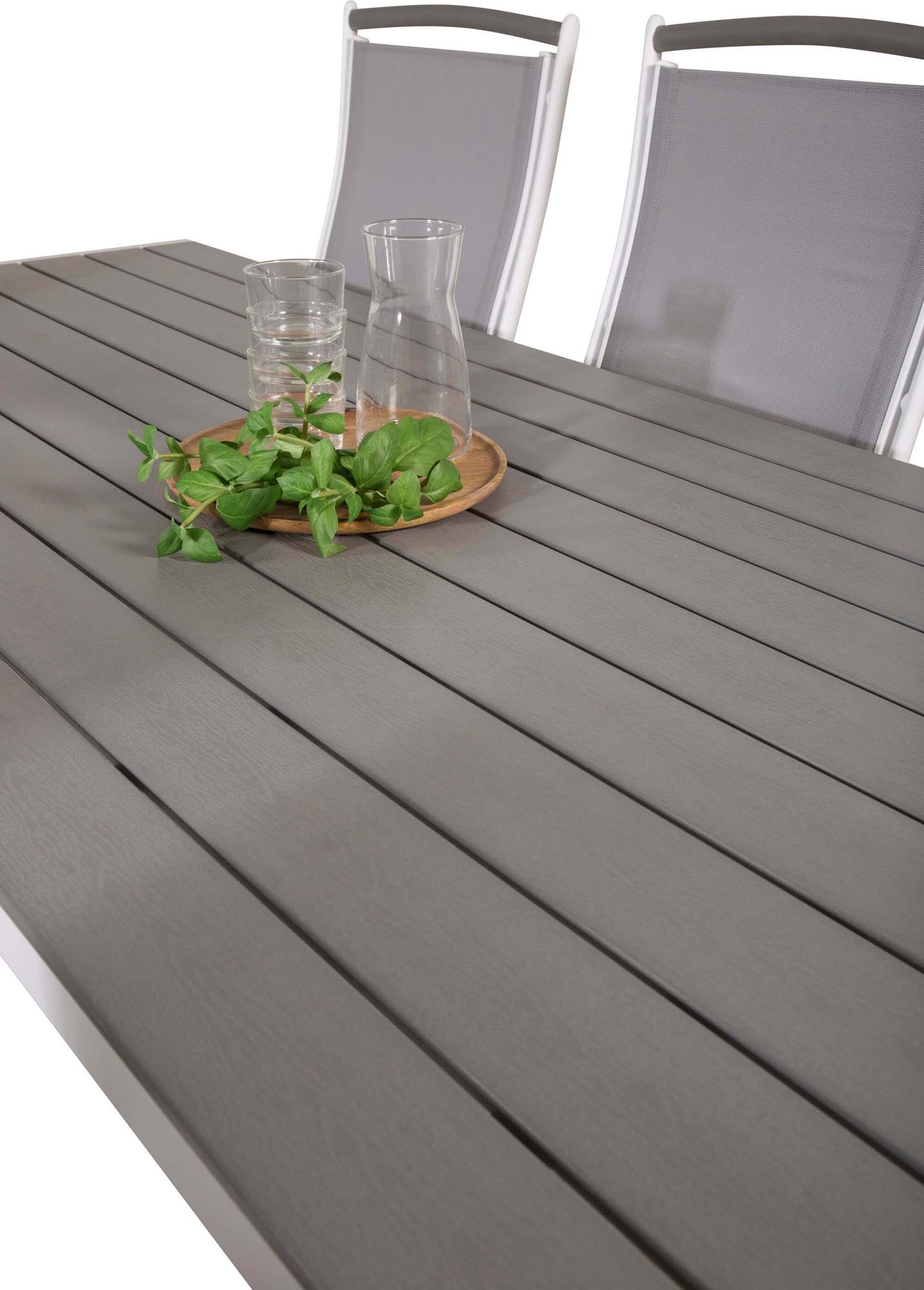 Break Outdoor-Tischset + Albany 205cm/6St. in Grau weiss präsentiert im Onlineshop von KAQTU Design AG. Gartentischset ist von Venture Home