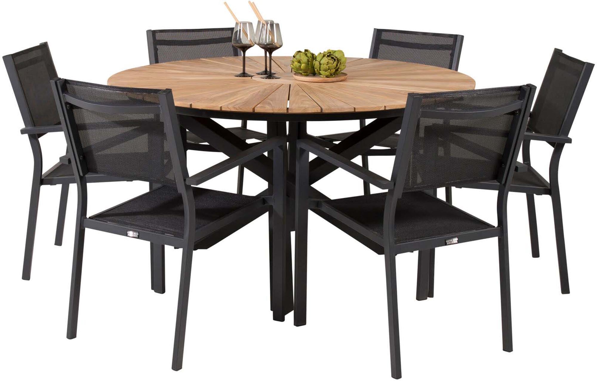 Elegantes Mexiko Outdoor-Tischset für bis zu 6 Personen. Ideal für gemütliche Grillabende und entspannte Stunden im Garten.