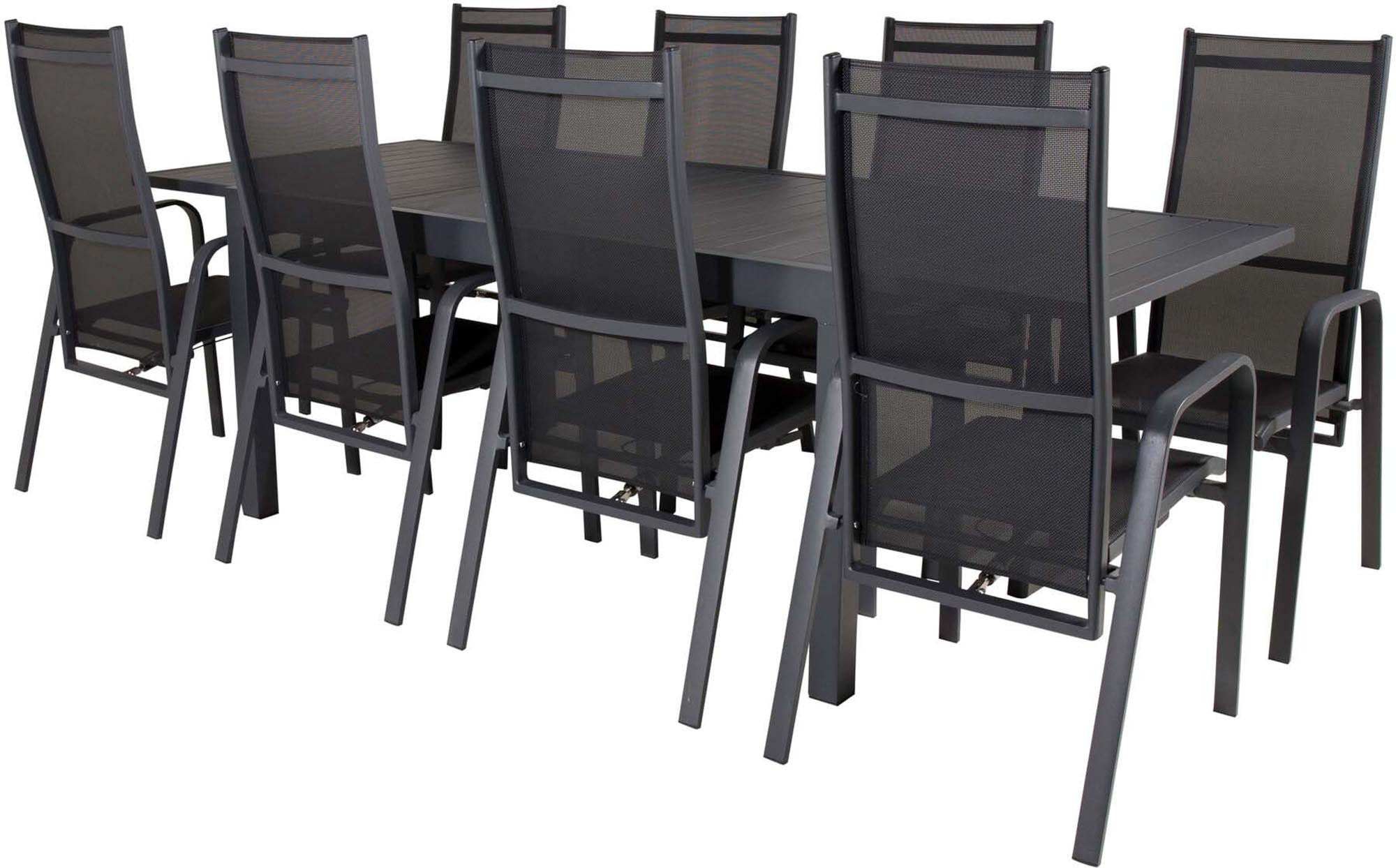 Stilvolles Marbella Set: Ausziehbarer Tisch & 8 Copacabana Stühle.