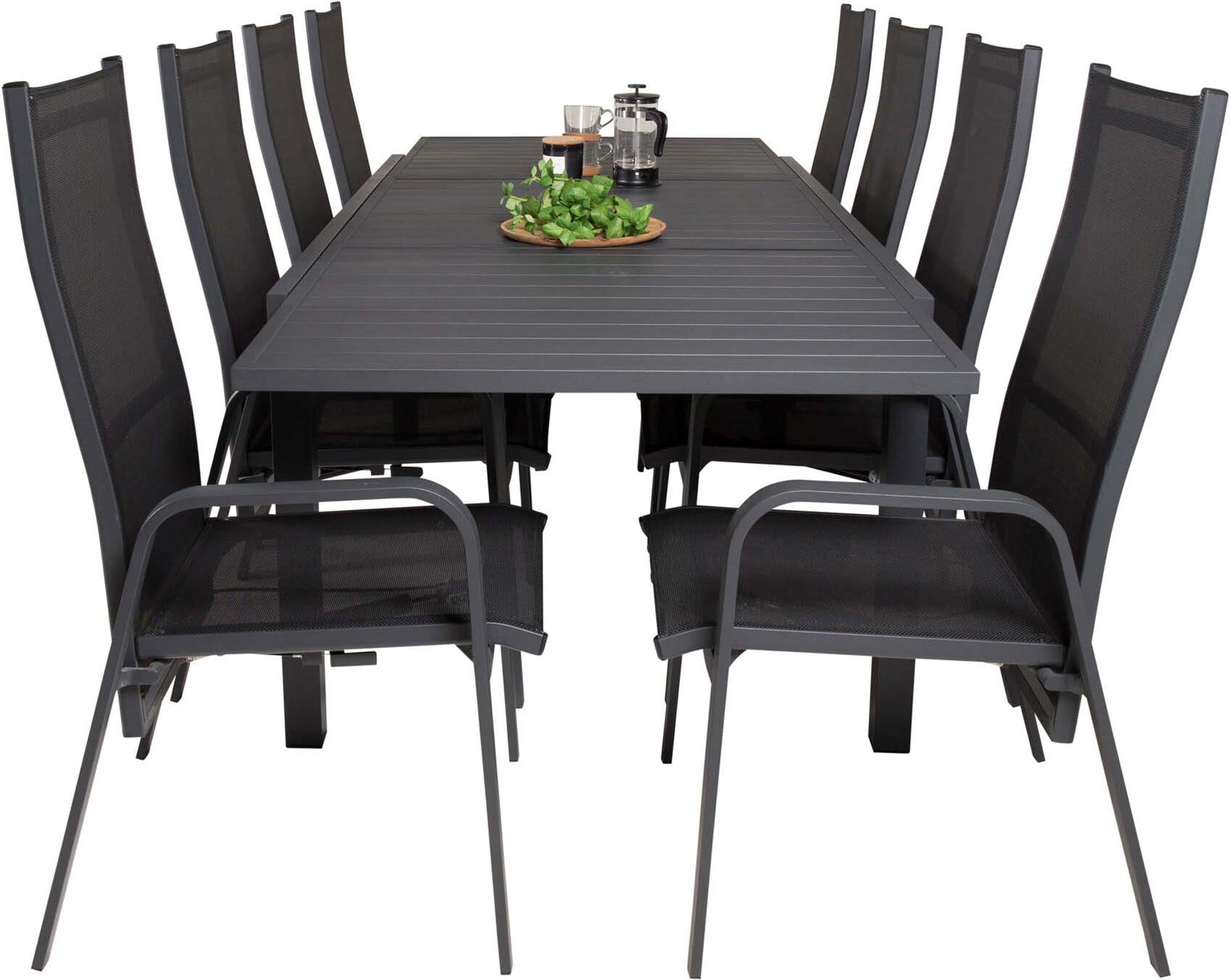 Venture Home: Flexibles Marbella Tischset mit 8 Copacabana Sesseln.