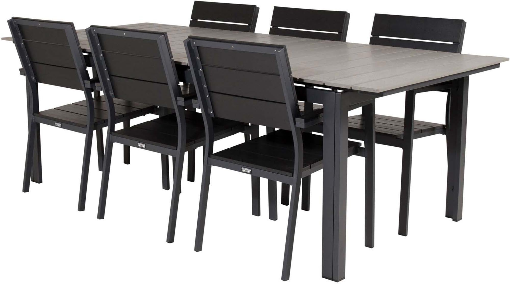 Robustes 224cm Outdoor-Tischset für 6 von Venture Home, modern & langlebig.