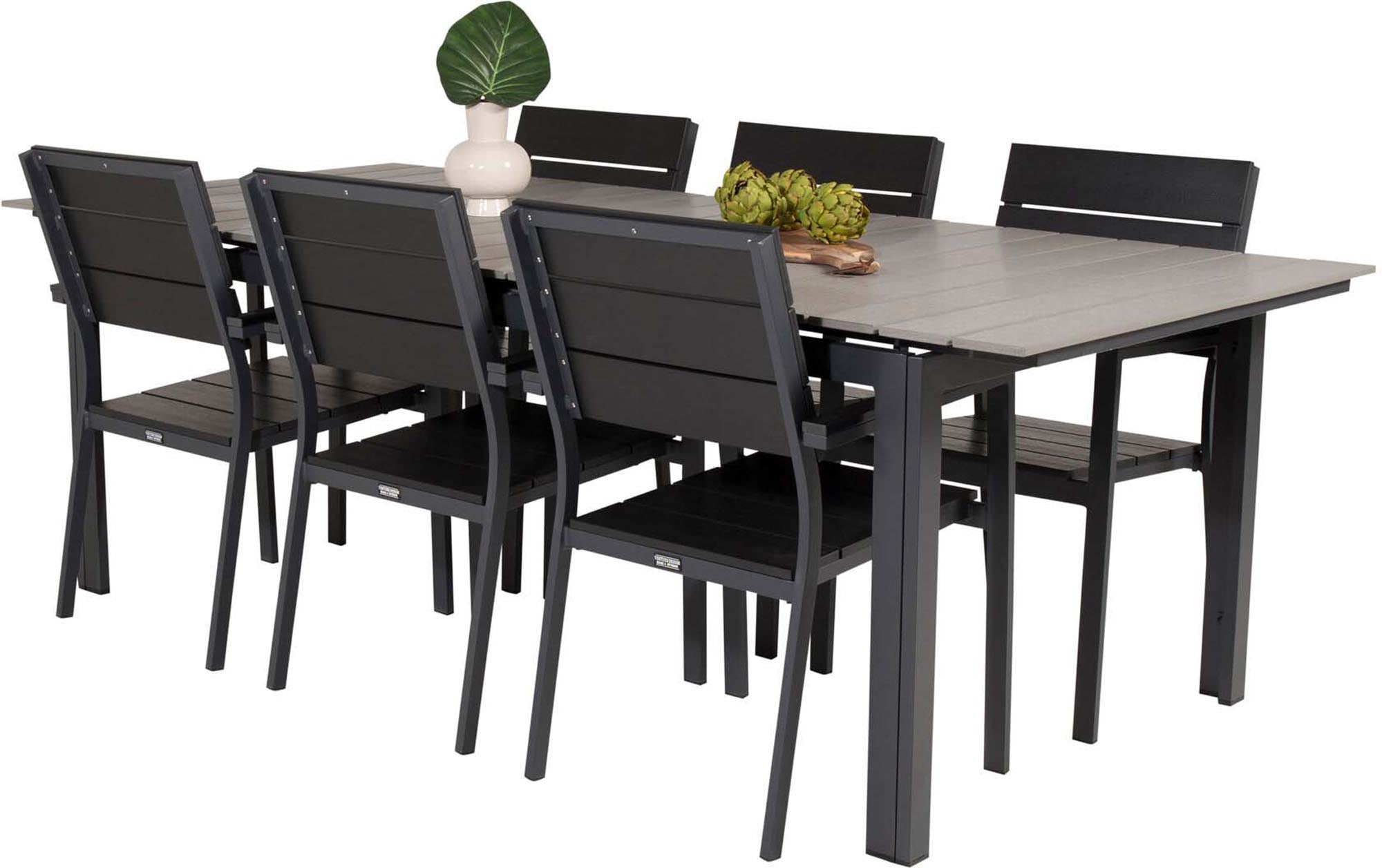 Elegantes 224cm Tischset für 6, perfekt für stilvolle Outdoor-Dinner.
