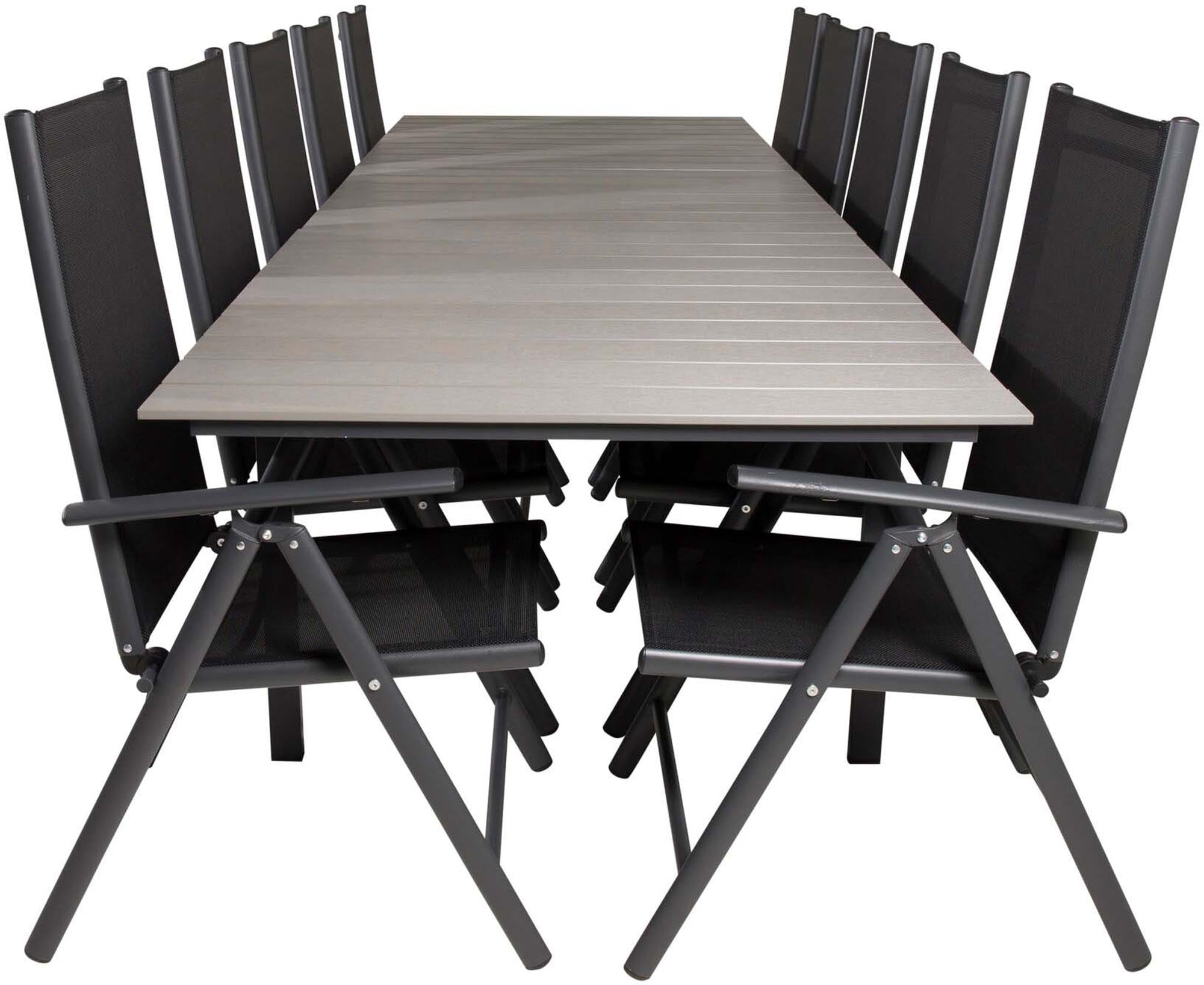 Levels Outdoor-Tischset + Break 224cm/8St. in Schwarz präsentiert im Onlineshop von KAQTU Design AG. Gartentischset ist von Venture Home