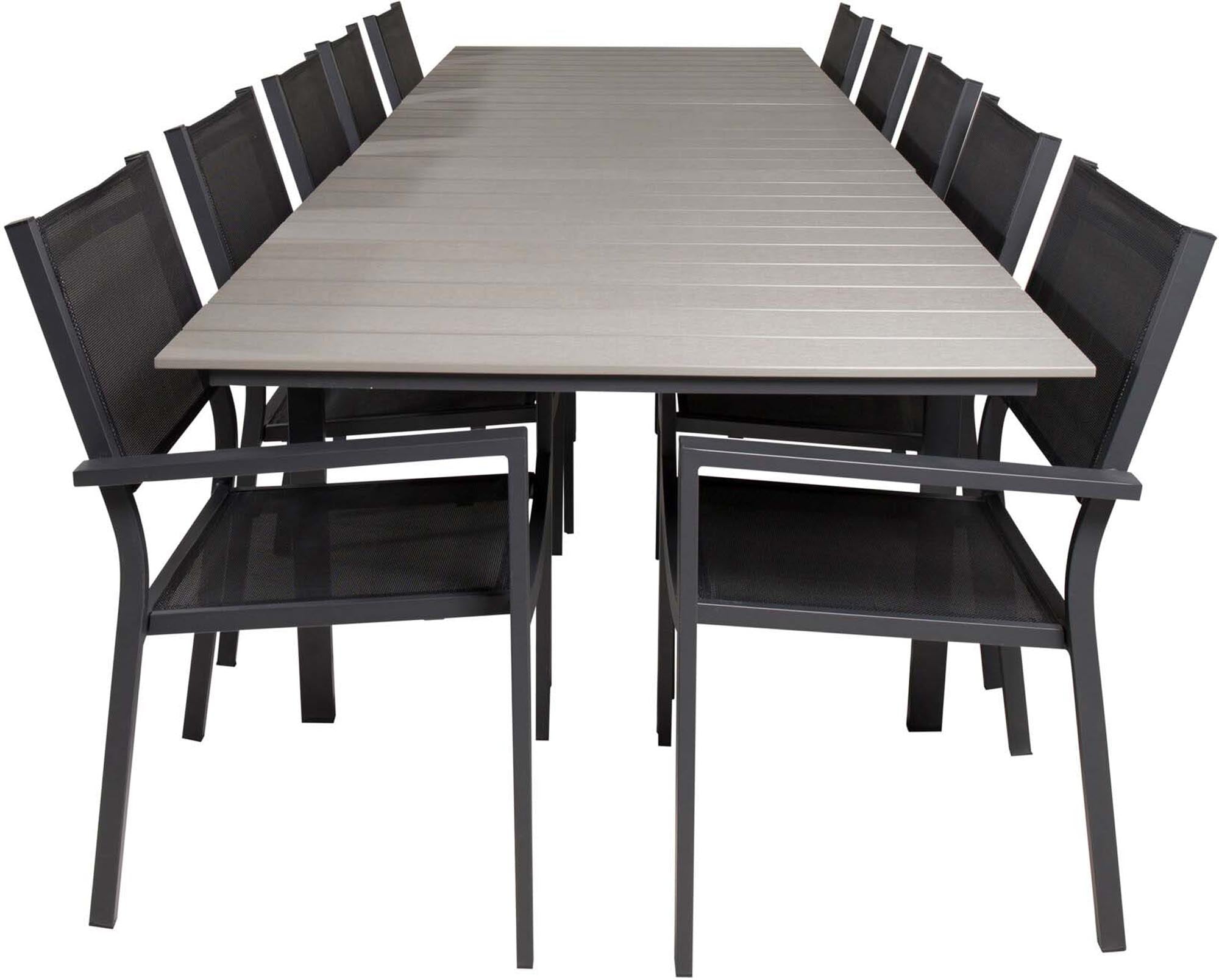 Stilvolles Levels Outdoor-Tischset von Venture Home: 224cm Tisch, 8 Copacabana Stühle, modern, langlebig, komfortabel.