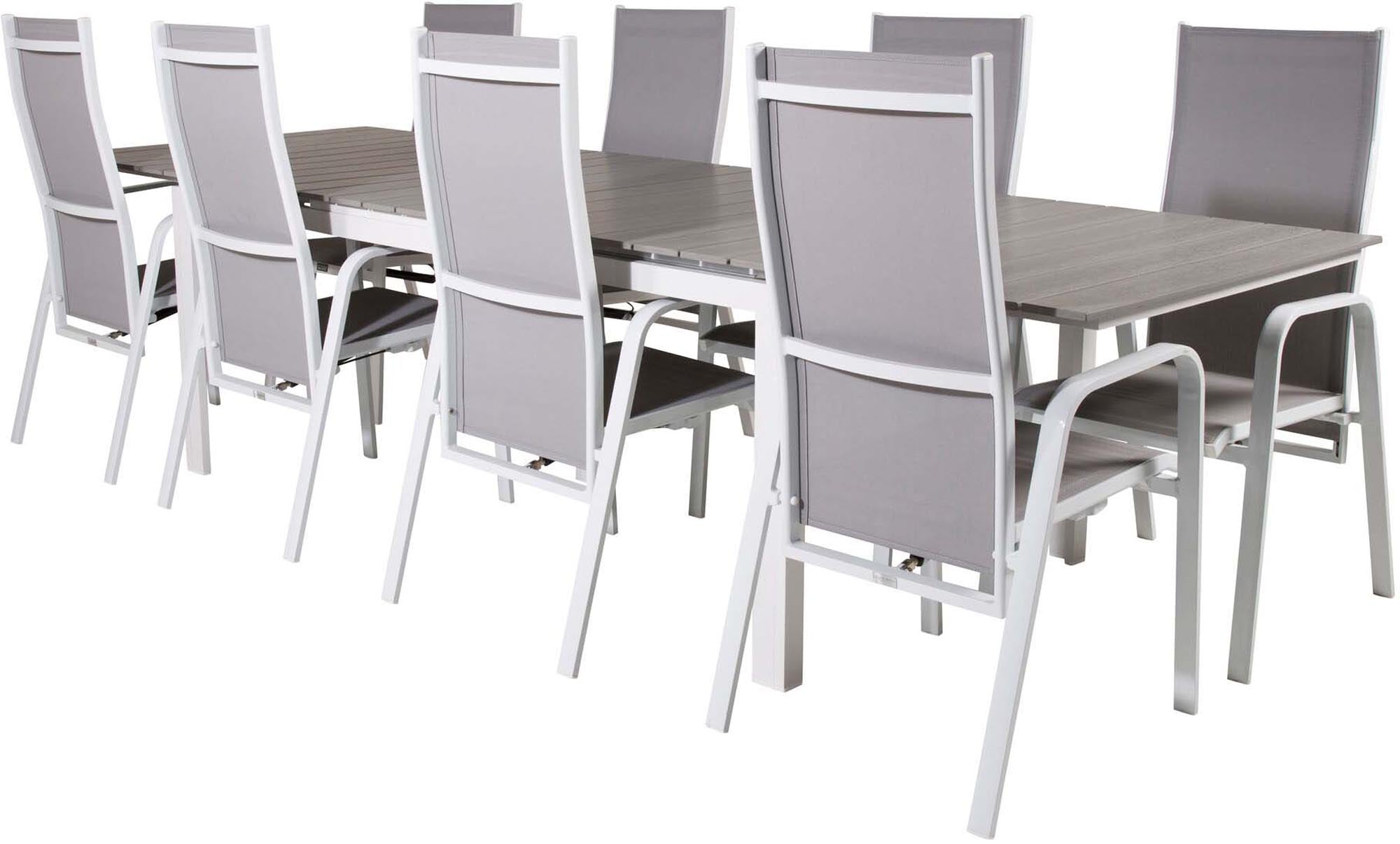 Robustes Outdoor-Set für 8, ideal für gesellige Sommerabende.