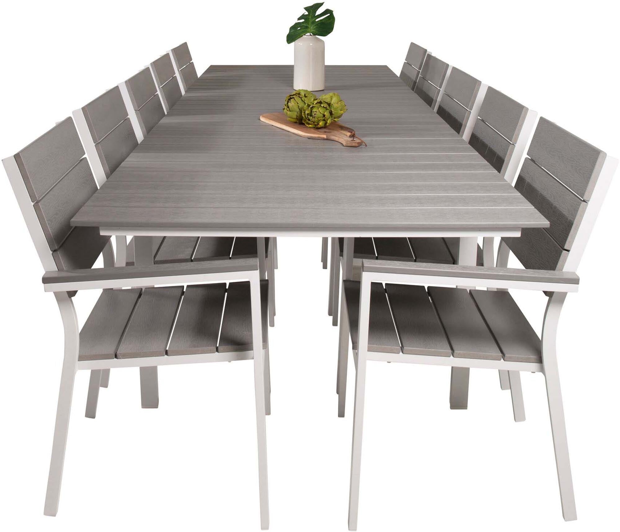 Levels Outdoor-Tischset 229cm/8St. in Grau weiss präsentiert im Onlineshop von KAQTU Design AG. Gartentischset ist von Venture Home