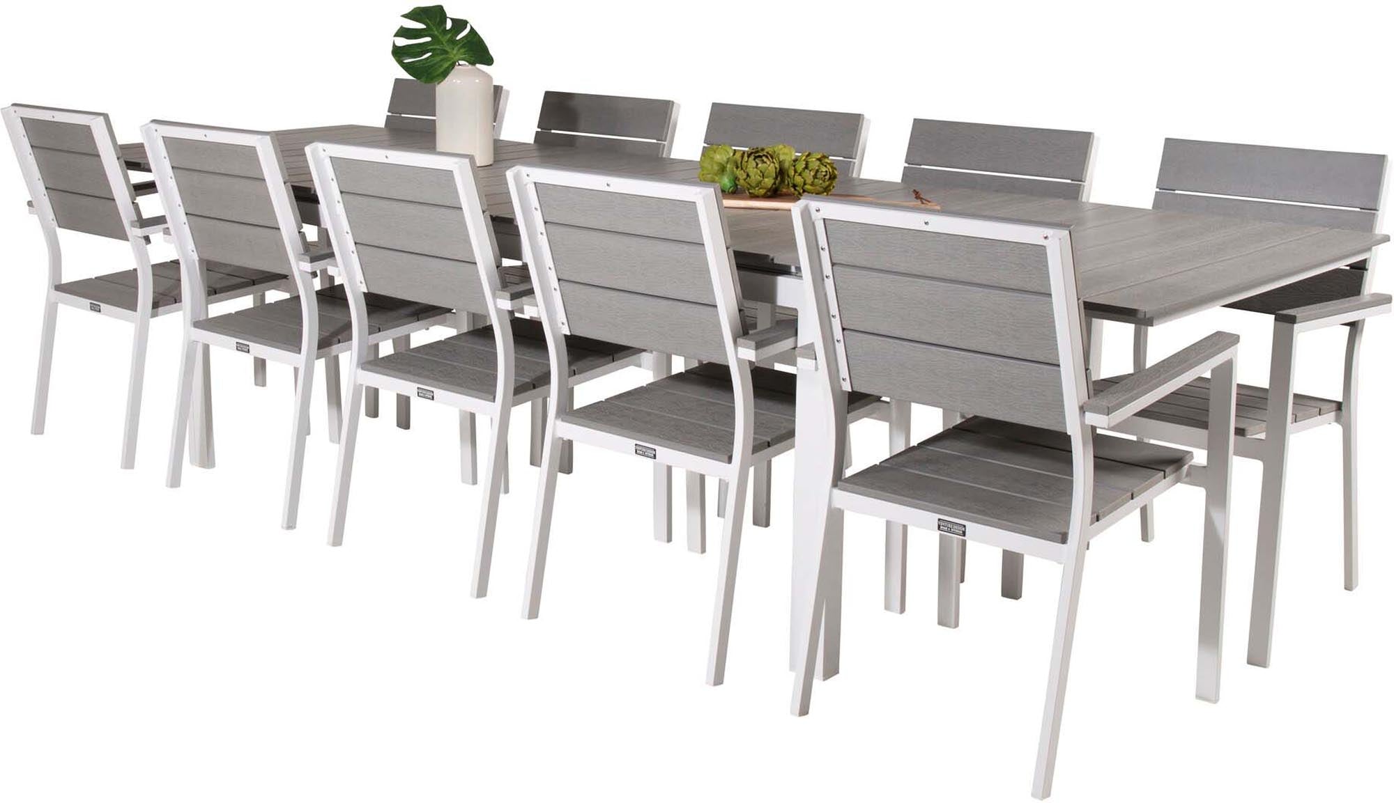 Levels Outdoor-Tischset 229cm/8St. in Grau weiss präsentiert im Onlineshop von KAQTU Design AG. Gartentischset ist von Venture Home