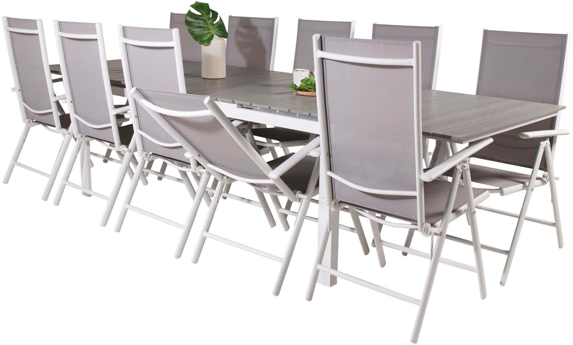 Levels Outdoor-Tischset + Break 229cm/8St. in Grau weiss präsentiert im Onlineshop von KAQTU Design AG. Gartentischset ist von Venture Home