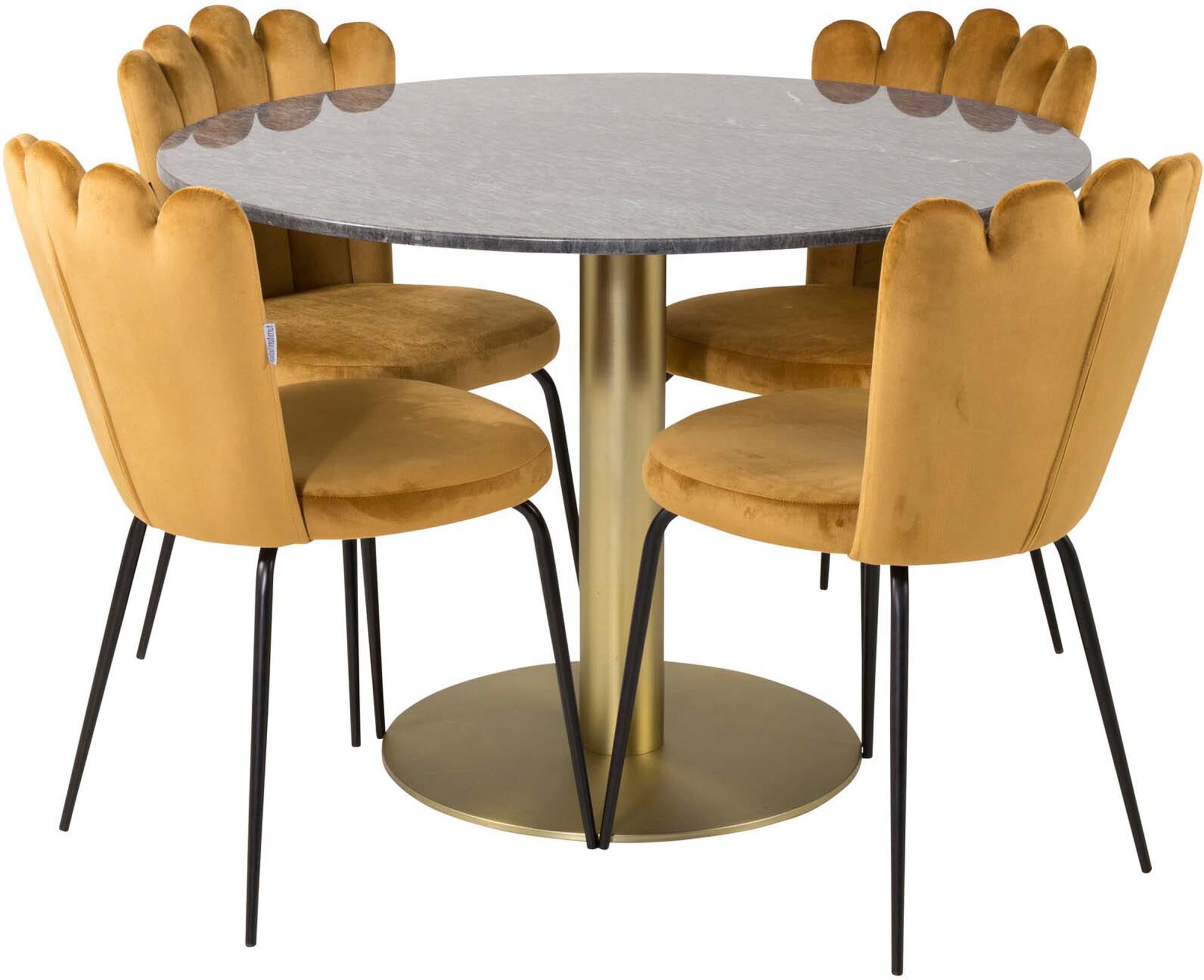 Modernes Esszimmerset Estelle + Limhamn Light: Stilvoller Tisch und komfortable Stühle für unvergessliche Momente mit Familie und Freunden.