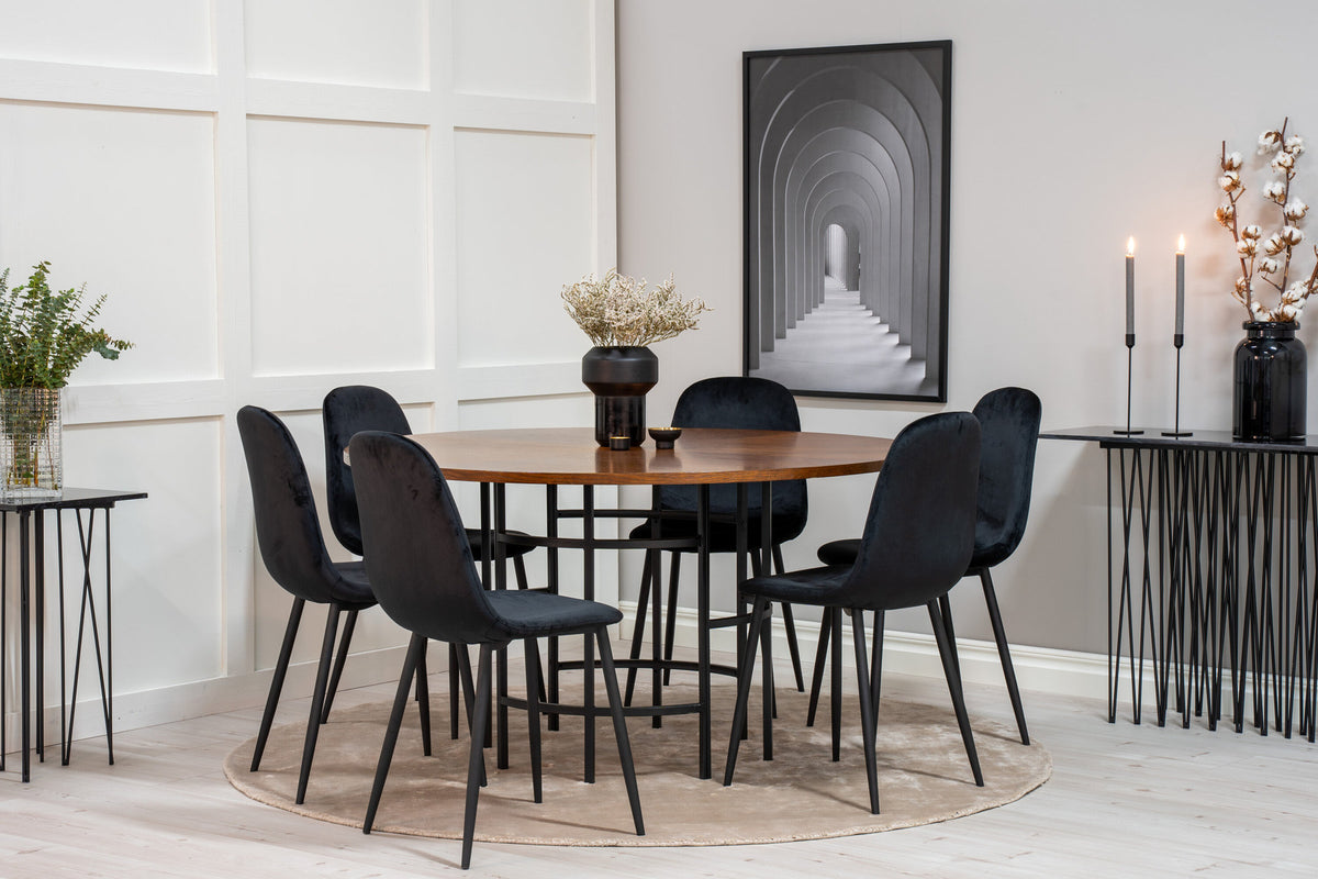 Esszimmerset Copenhagen + Polar ⌀140cm/6St. in Schwarz präsentiert im Onlineshop von KAQTU Design AG. Esszimmerset ist von Venture Home