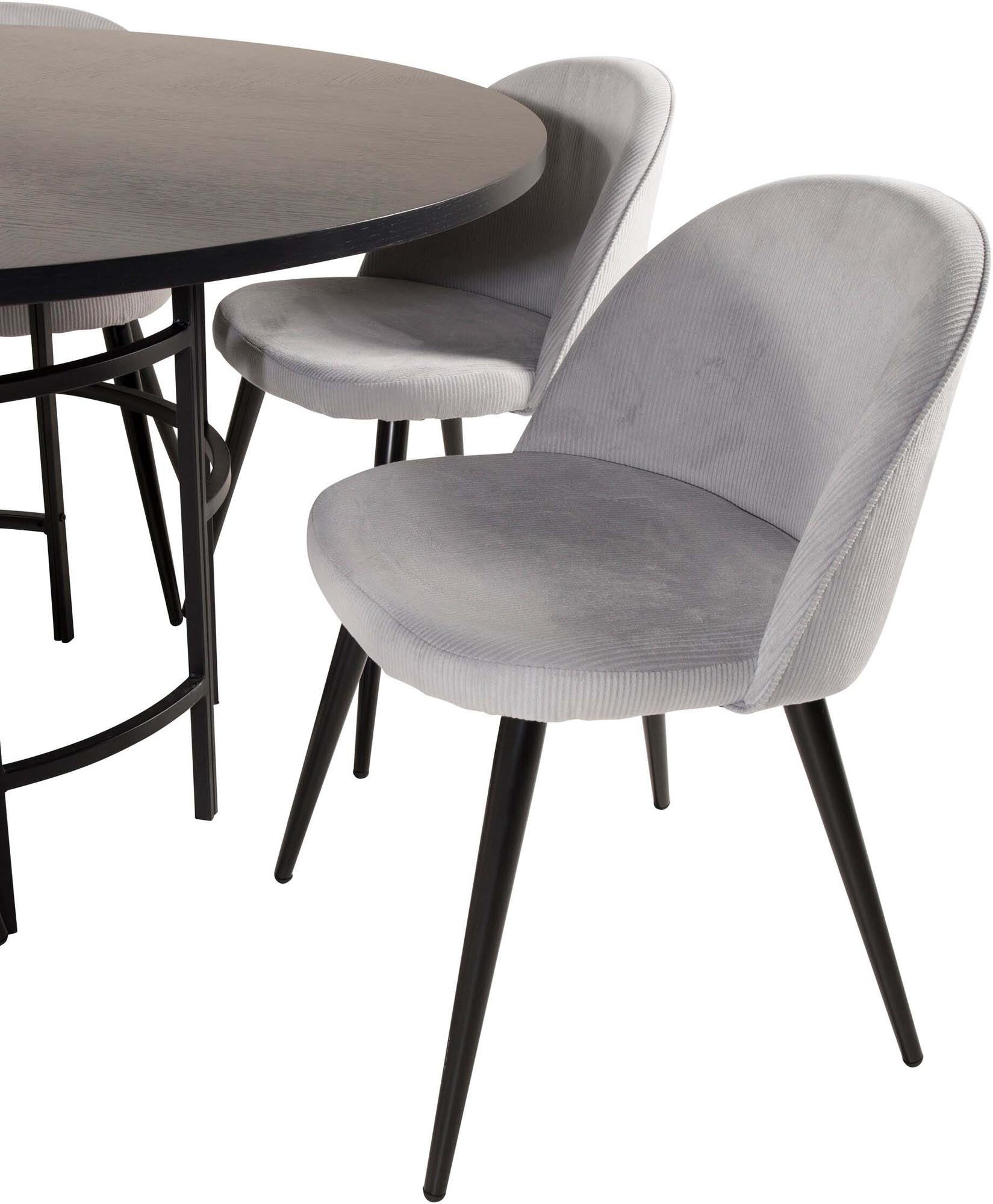 Luxuriöses Esszimmerset Copenhagen + Velvet, Ø140cm, für 6 Personen.