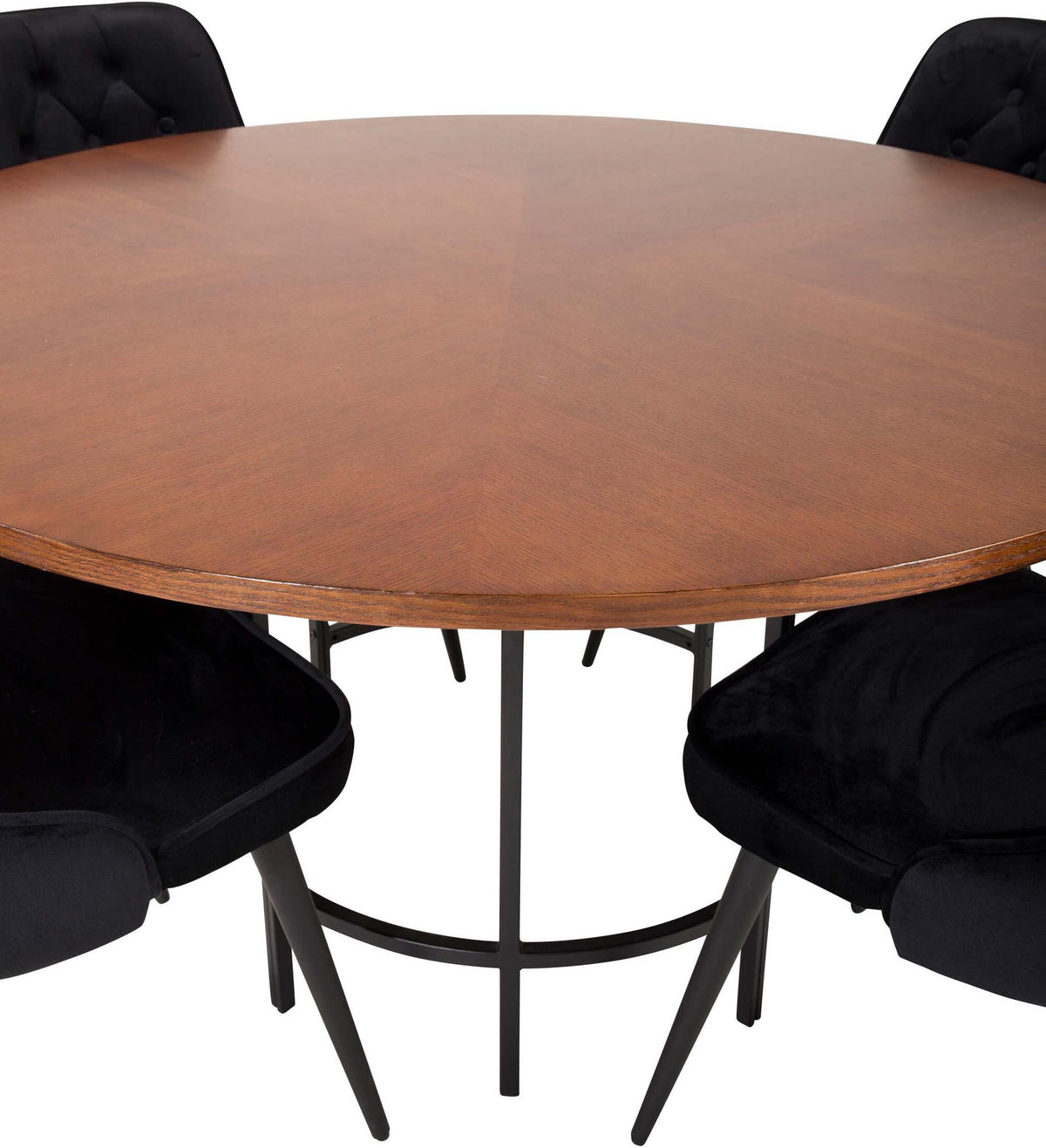 Esszimmerset Copenhagen + Velvet Deluxe ⌀140cm/4St. in Schwarz präsentiert im Onlineshop von KAQTU Design AG. Esszimmerset ist von Venture Home
