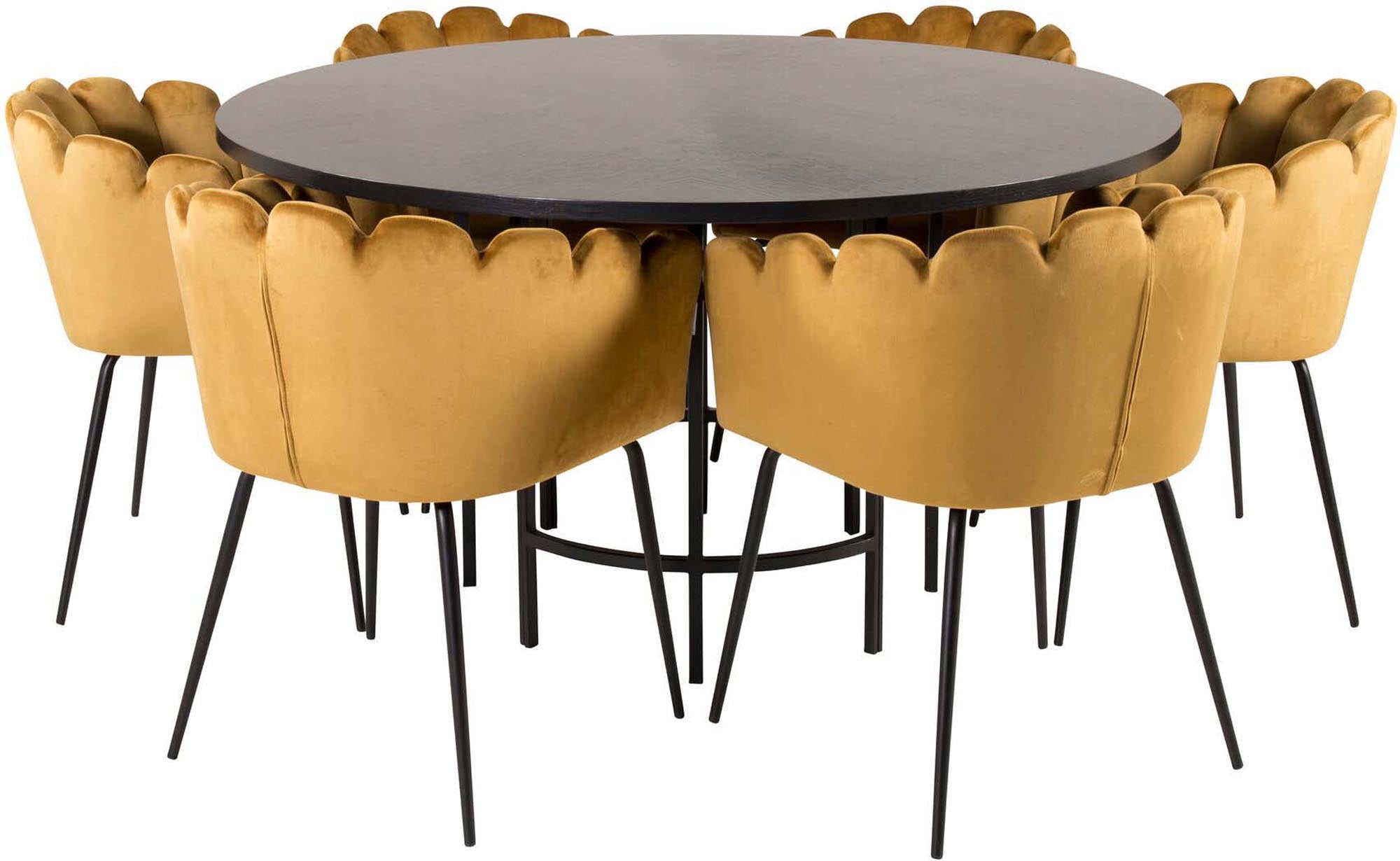 Rundes Esszimmerset Copenhagen für 6, skandinavisches Design.