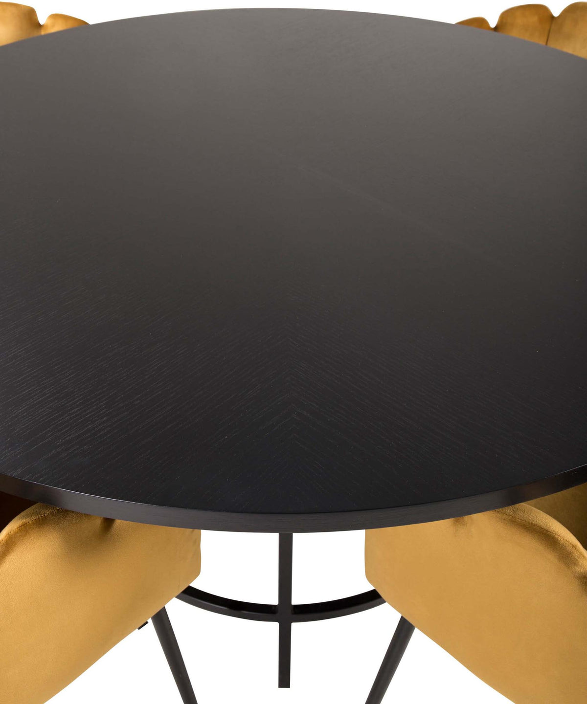 Esszimmerset Copenhagen + Limhamn ⌀140cm/4St. in Schwarz / Gelb präsentiert im Onlineshop von KAQTU Design AG. Esszimmerset ist von Venture Home