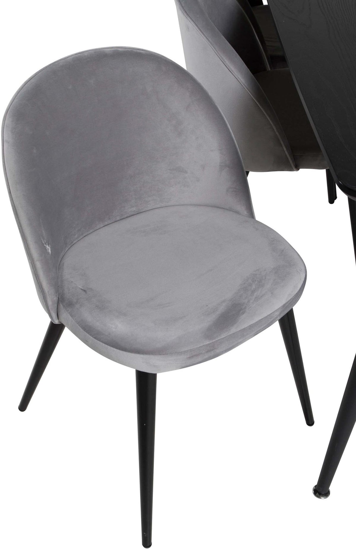 Gold Esszimmerset ausziehbar + Velvet 180cm/6St. in Schwarzgrau präsentiert im Onlineshop von KAQTU Design AG. Esszimmerset ist von Venture Home