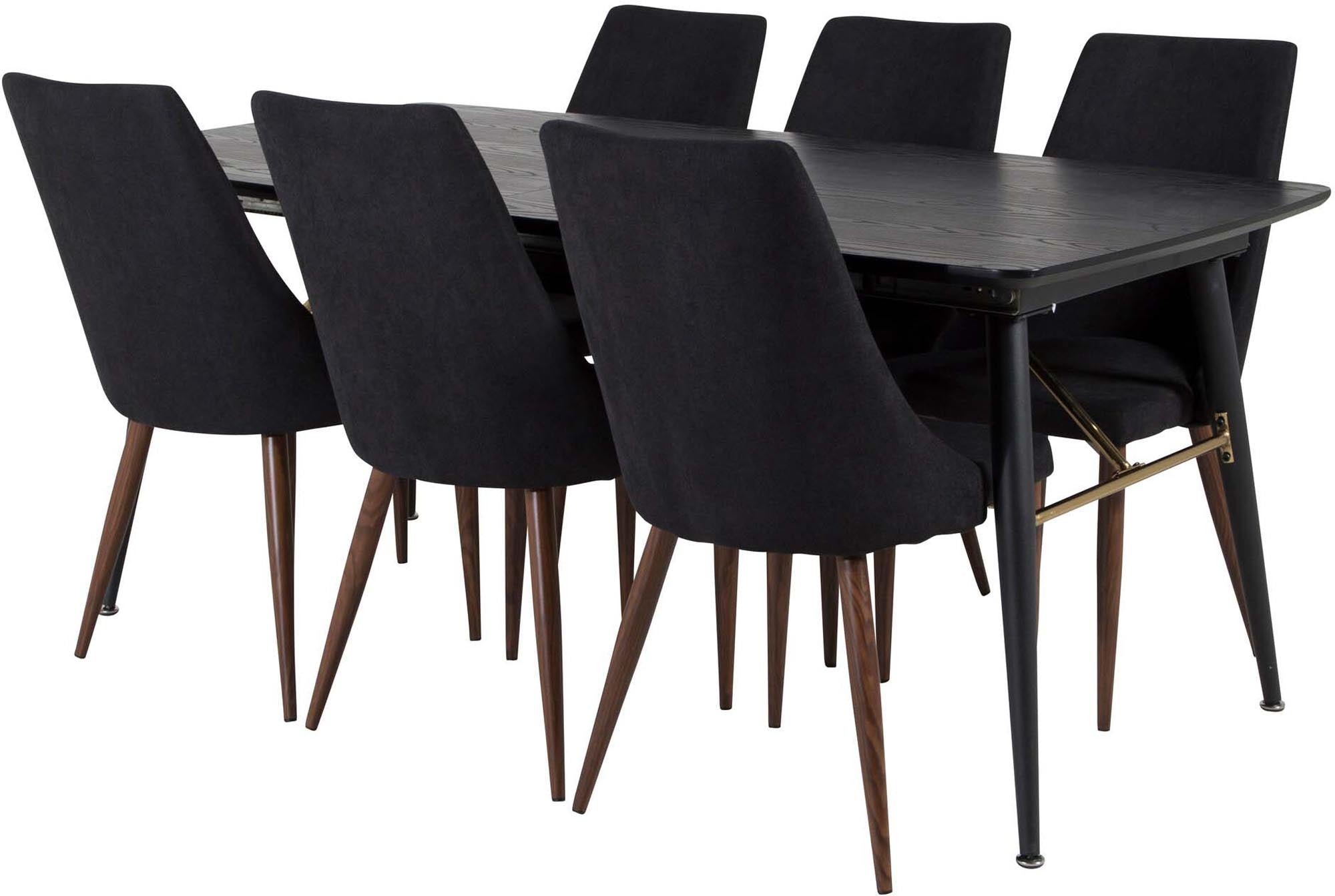 Luxuriöses Esszimmerset Leone, ausziehbar, 6 Stühle, Venture Home.