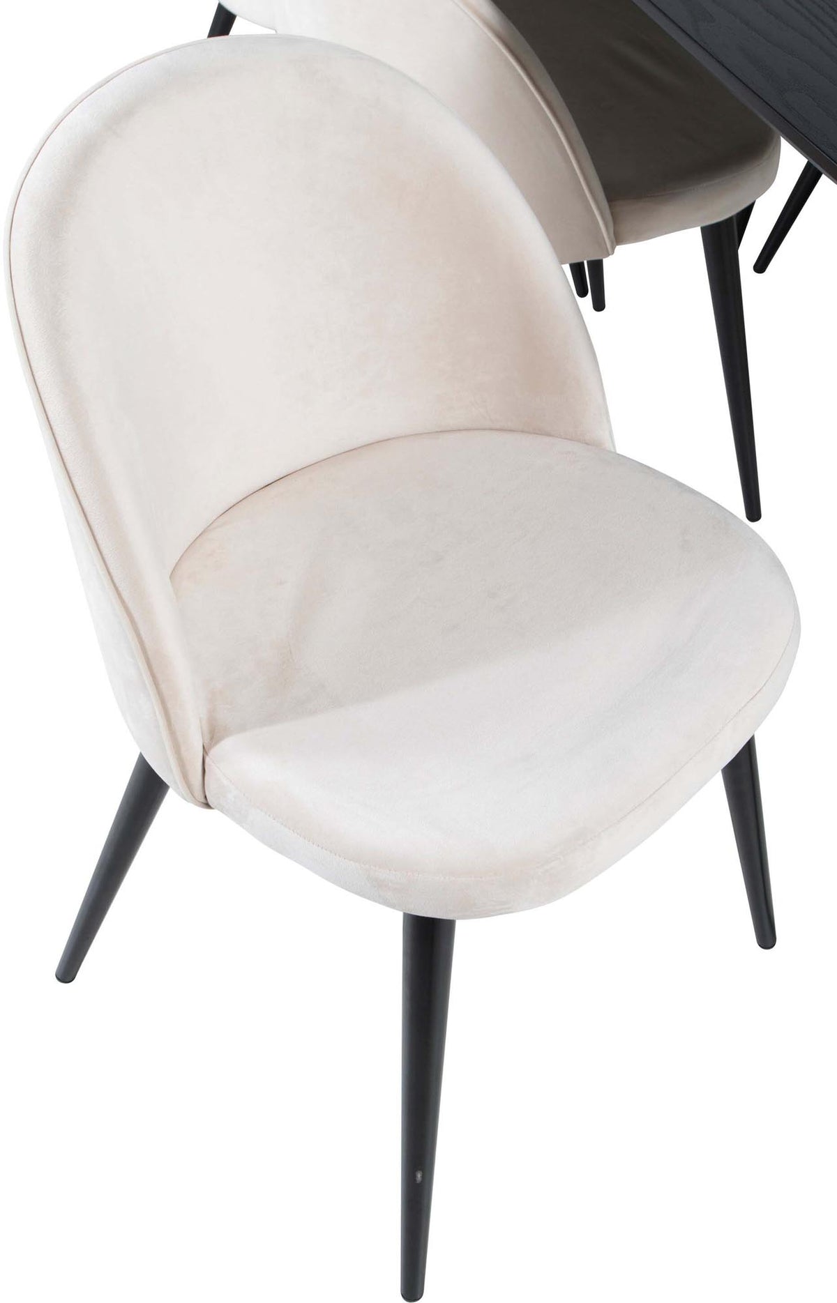 Gold Esszimmerset ausziehbar + Velvet 180cm/6St. in Beige, Schwarz präsentiert im Onlineshop von KAQTU Design AG. Esszimmerset ist von Venture Home