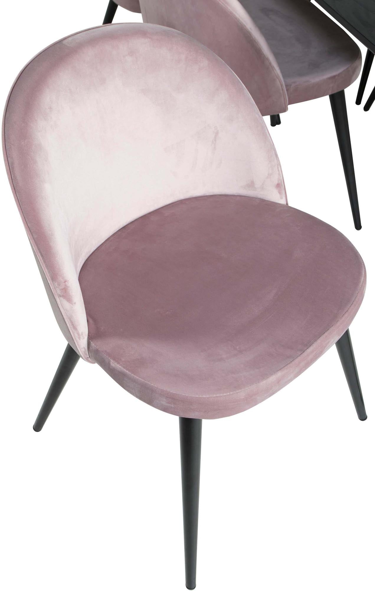 Modernes Gold Esszimmerset mit ausziehbarem Tisch (180 cm) und 6 luxuriösen Samtstühlen. Ideal für stilvolle Essbereiche und gesellige Runden.