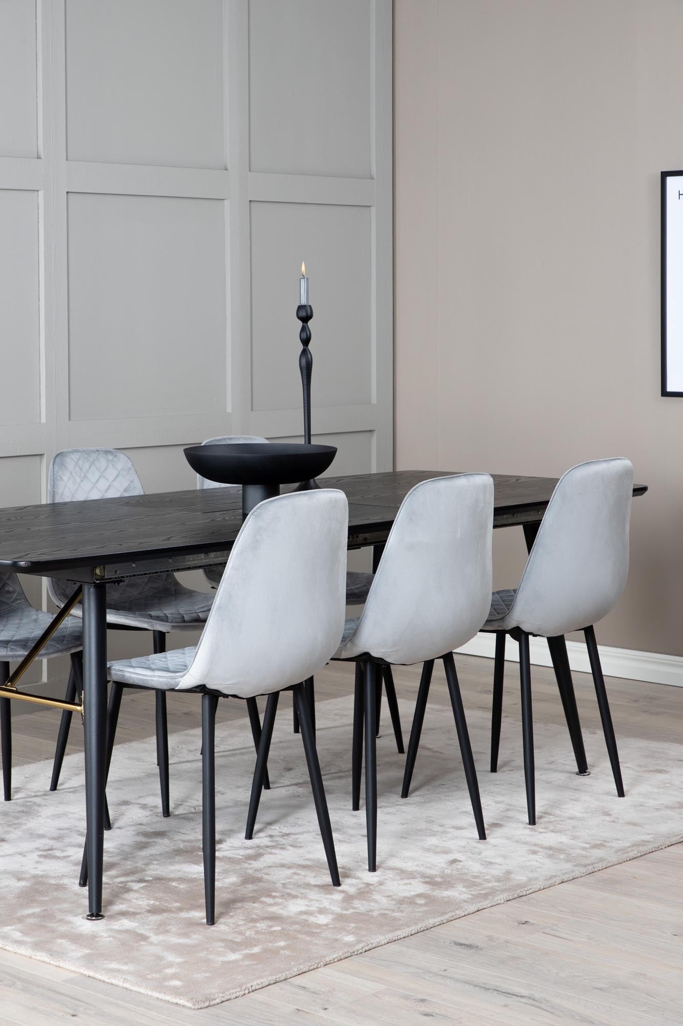 Luxuriöses Gold Esszimmerset, ausziehbar, 180cm, 6 Stühle, Venture Home.