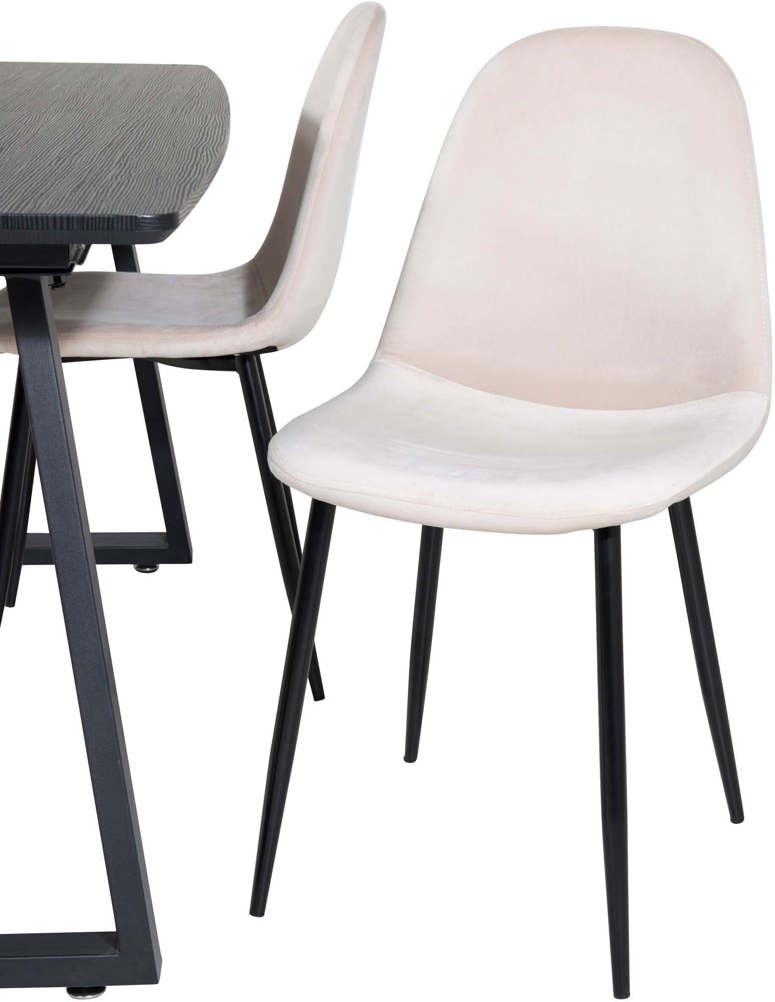 Inca Esszimmerset (Polar): Elegantes, erweiterbares Set für gemütliche Abende und festliche Anlässe. Hochwertige Materialien und stilvolle Stühle.