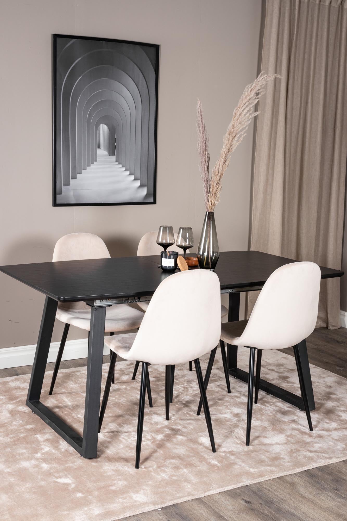 Inca Esszimmerset (Polar) von Venture Home: Modern, ausziehbar und ideal für gesellige Abende. Hochwertige Materialien und komfortable Stühle.