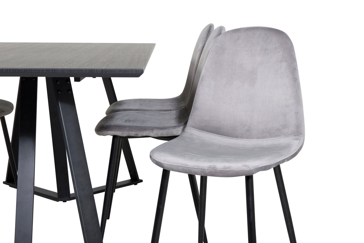 Marina Esszimmerset Polar 180cm/6St. in Schwarzgrau präsentiert im Onlineshop von KAQTU Design AG. Esszimmerset ist von Venture Home