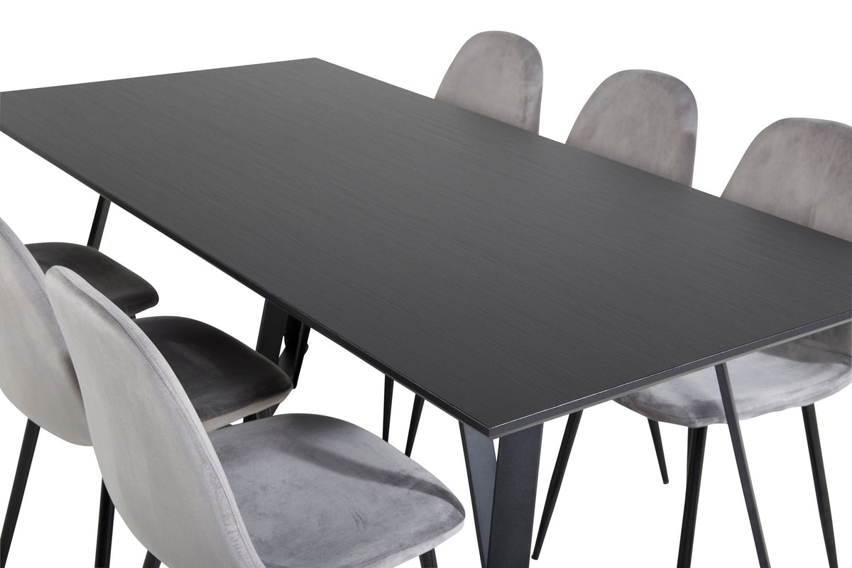 Marina Esszimmerset Polar 180cm/6St. in Schwarzgrau präsentiert im Onlineshop von KAQTU Design AG. Esszimmerset ist von Venture Home