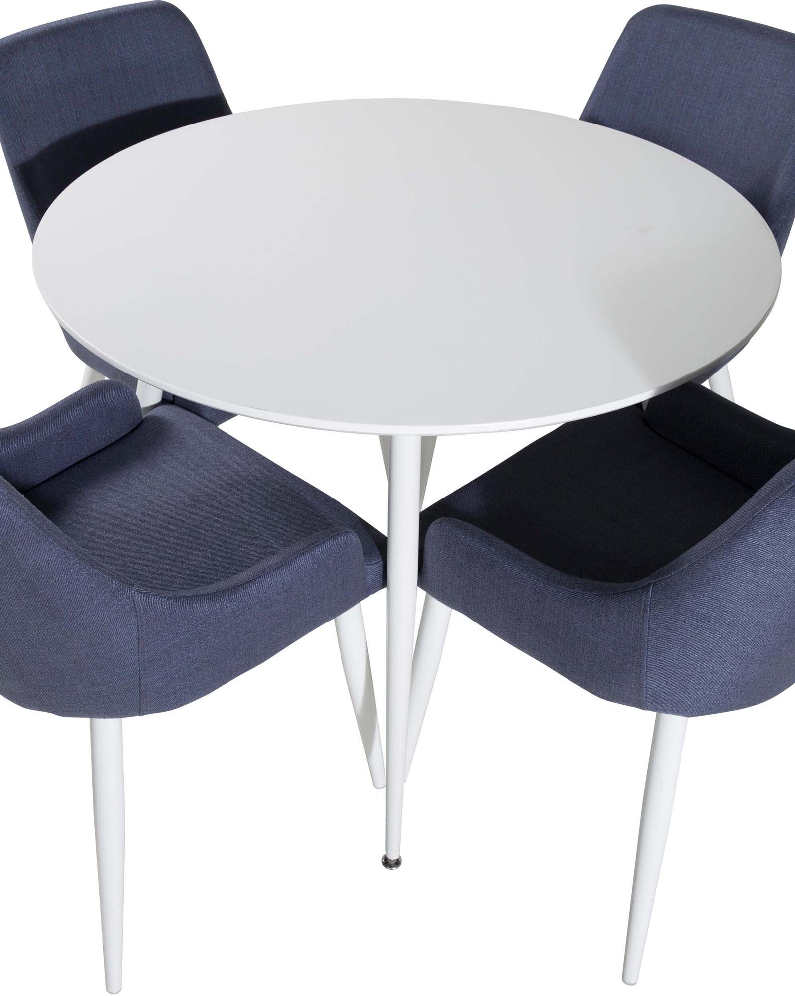 Modernes Plaza Esszimmerset ⌀100cm für 4 Personen von Venture Home. Hochwertige Materialien und ergonomische Stühle für stilvolle Essmomente.