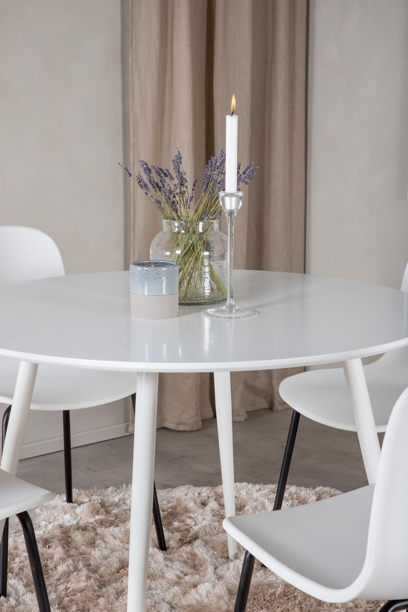 Elegantes Plaza Esszimmerset + Arctic: Rund, robust und ideal für gesellige Anlässe. Verleihen Sie Ihrem Essbereich neuen Glanz!