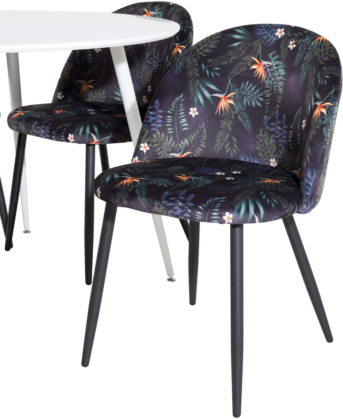 Plaza Esszimerset + Velvet ⌀100cm/4St. in Multicolor präsentiert im Onlineshop von KAQTU Design AG. Esszimmerset ist von Venture Home