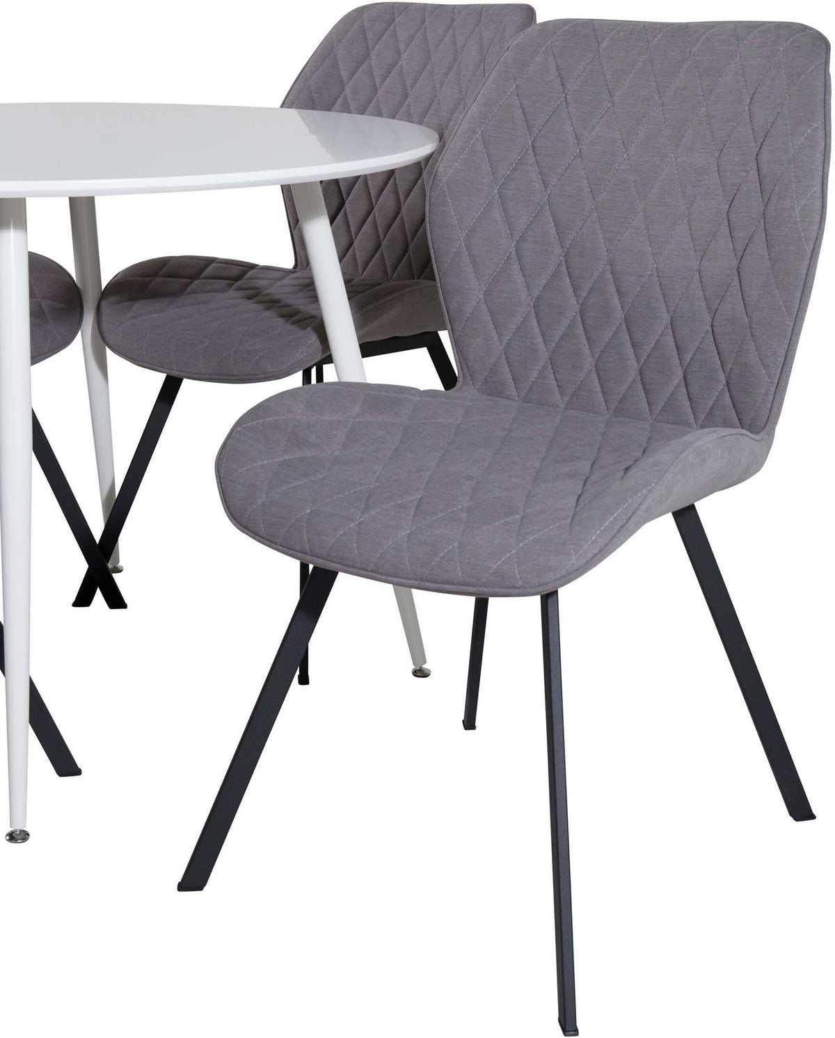 Plaza Esszimmerset + Gemma ⌀100cm/4St. in Weiss / Grau / Schwarz präsentiert im Onlineshop von KAQTU Design AG. Esszimmerset ist von Venture Home